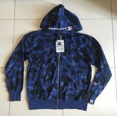 Bape champion camo on sale hoodie