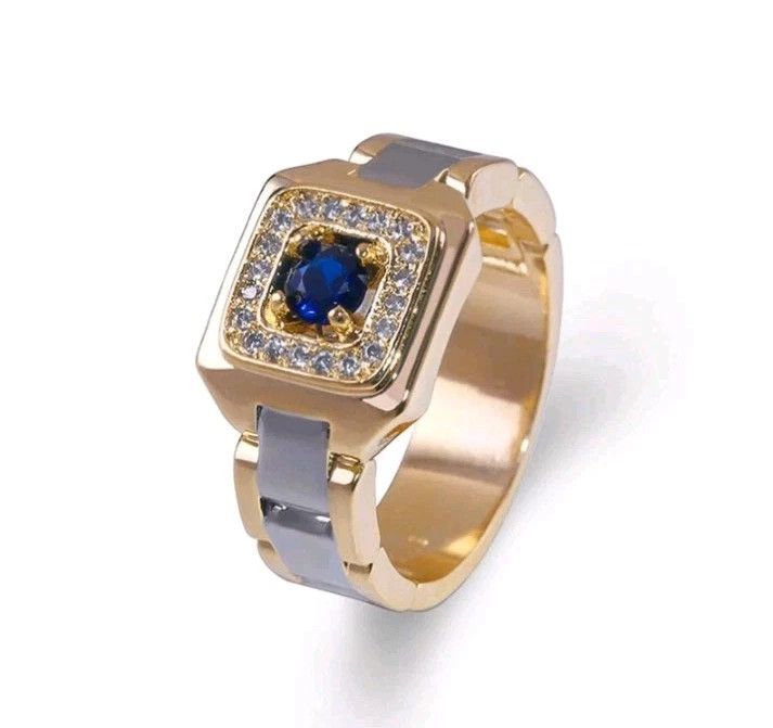 Other 18k Yellow Gold-Plated Ring for Men Cubic Zirconia Size 9 Size ONE SIZE - 5 Thumbnail
