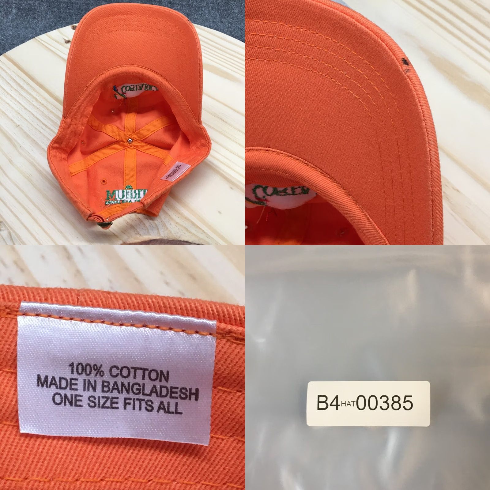 Logo 7 Costa Rica 2016 Baseball Cap Orange Unisex OSFA Adjustable Embroidered Logo Size ONE SIZE - 8 Thumbnail
