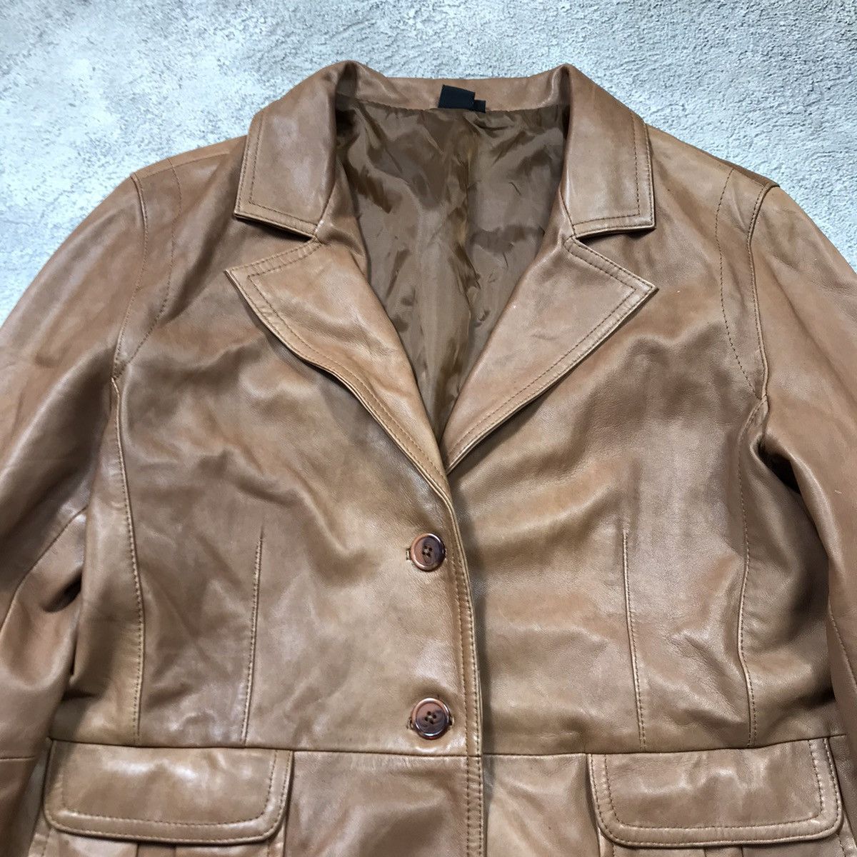 Vintage Vintage Y2K Tan Suede Blazer Jacket Workwear Streetwear M Size M / US 6-8 / IT 42-44 - 2 Thumbnail