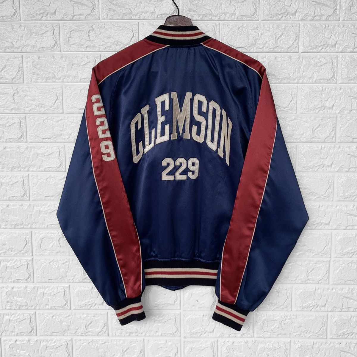 Vintage Sugar Cane Co Clemson Bomber Jacket Embroidered Logo