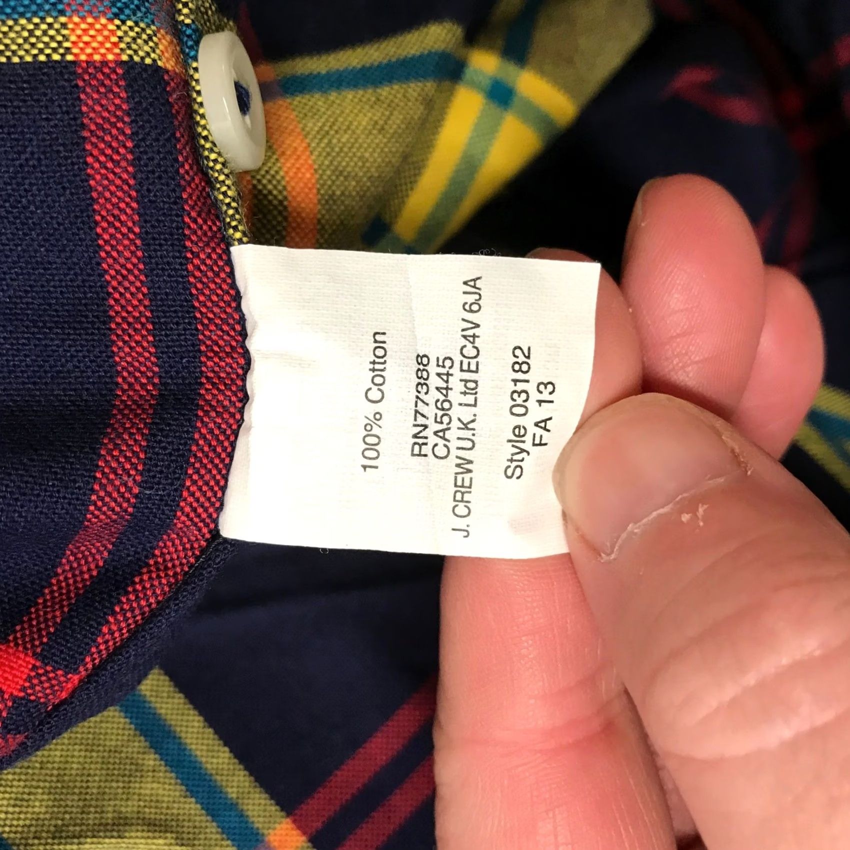 J.Crew J. Crew Oxford Plaid Button-Down Shirt Men L Navy Yellow Red Long Sleeve Size US L / EU 52-54 / 3 - 8 Thumbnail
