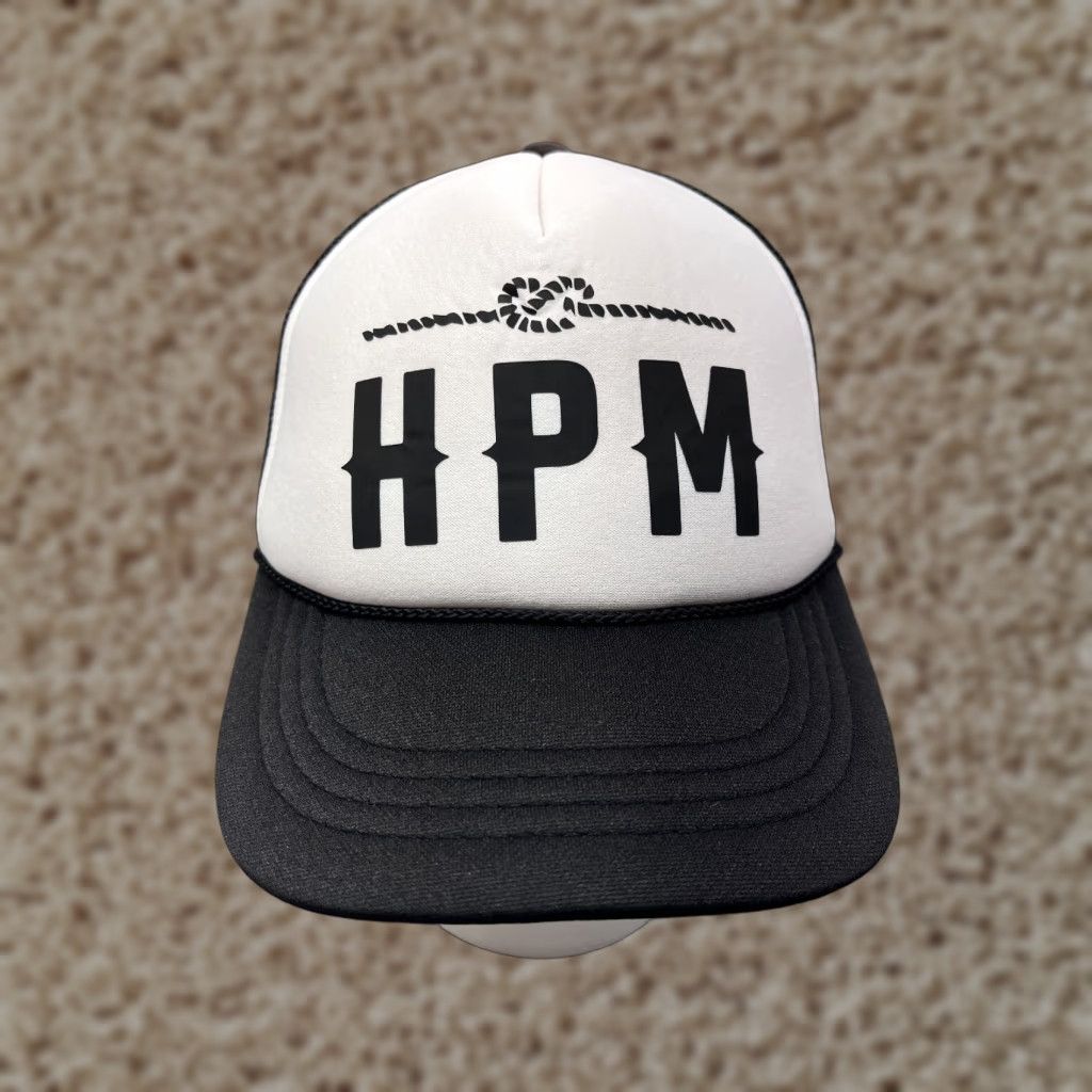 Vintage HPM Hat Cap Snap Back Adult Black Polyester Nylon Trucker Workwear Outdoors Size ONE SIZE - 1 Thumbnail