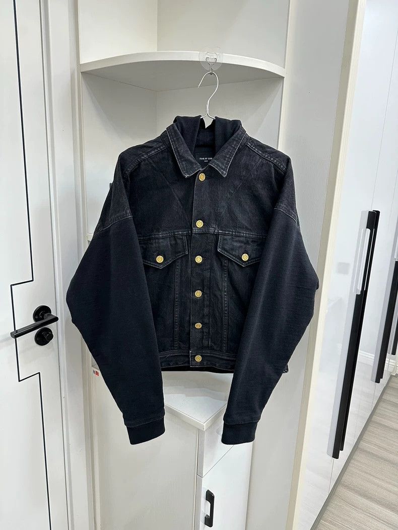 Fear of God Fear of God Hooded patchwork denim jacket Size US S / EU 44-46 / 1 - 1 Thumbnail