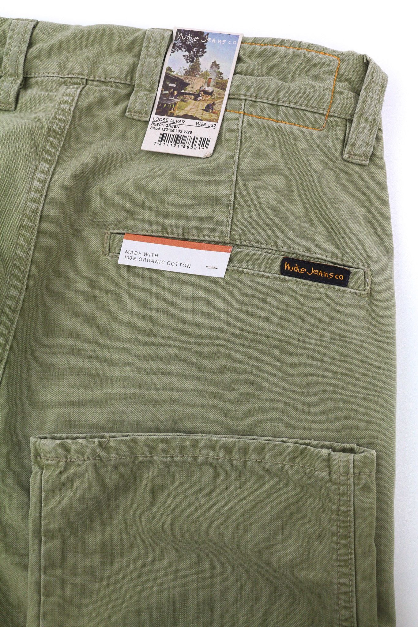 Nudie Jeans LOOSE ALVAR W28/L32 Beech Green Washed Jeans 82578 Size US 28 / EU 44 - 5 Thumbnail
