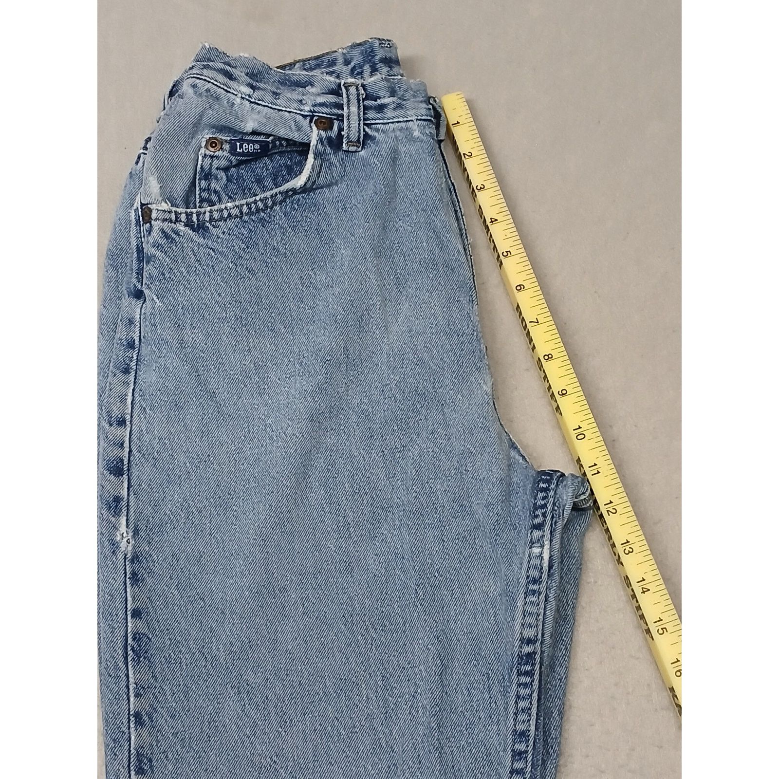 Lee Lee (10L) Vintage High Rise Tapered Leg Blue Denim Jeans Size 32" / US 10 / IT 46 - 6 Thumbnail