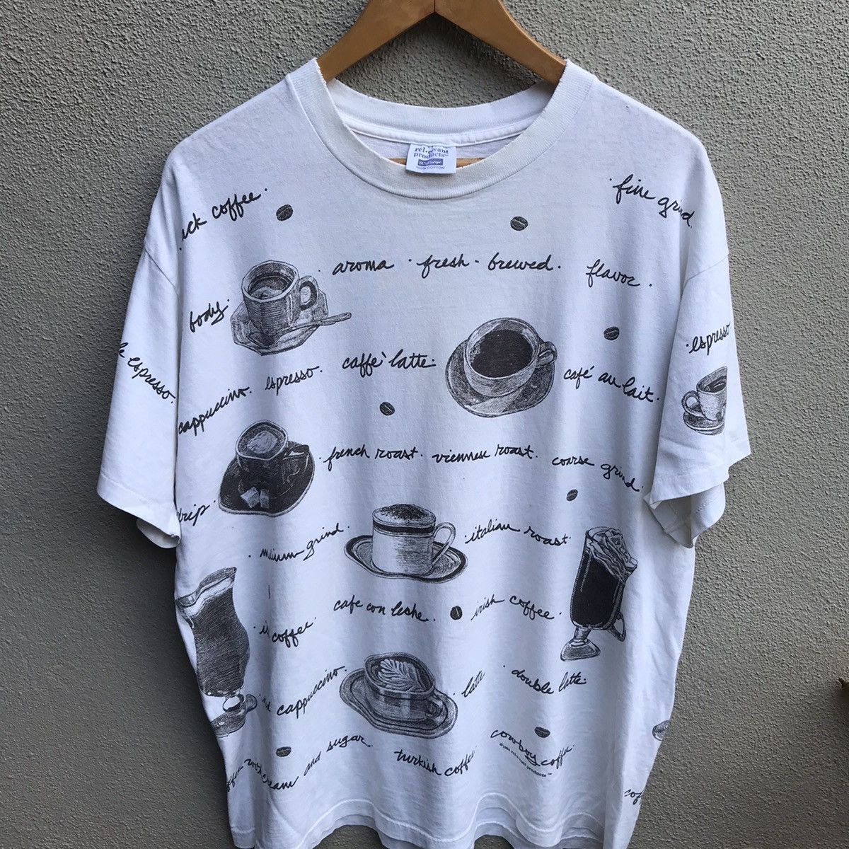 Vintage Vintage COFFEE art graphic all over print tee Size US XL / EU 56 / 4 - 2 Thumbnail