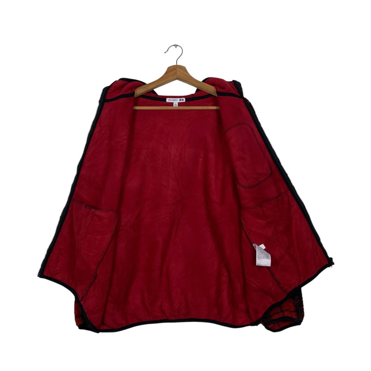JW Anderson JW ANDERSON Red Tartan Hooded Fleece Jacket #2333-C104 Size US L / EU 52-54 / 3 - 12 Thumbnail