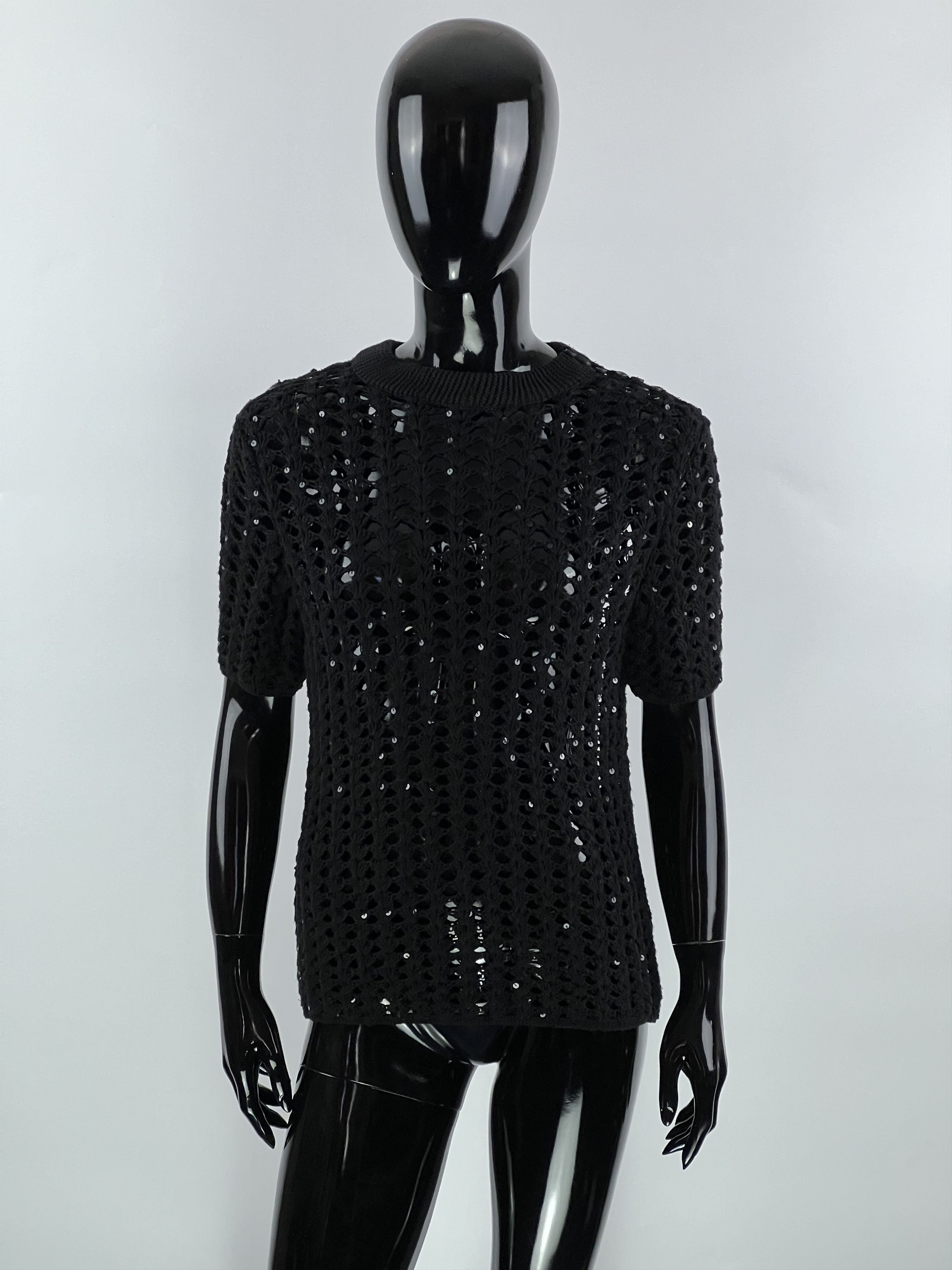 Allsaints AllSaints Women's Sequins Mesh Top Size S Hand Embellished Size S / US 4 / IT 40 - 1 Thumbnail
