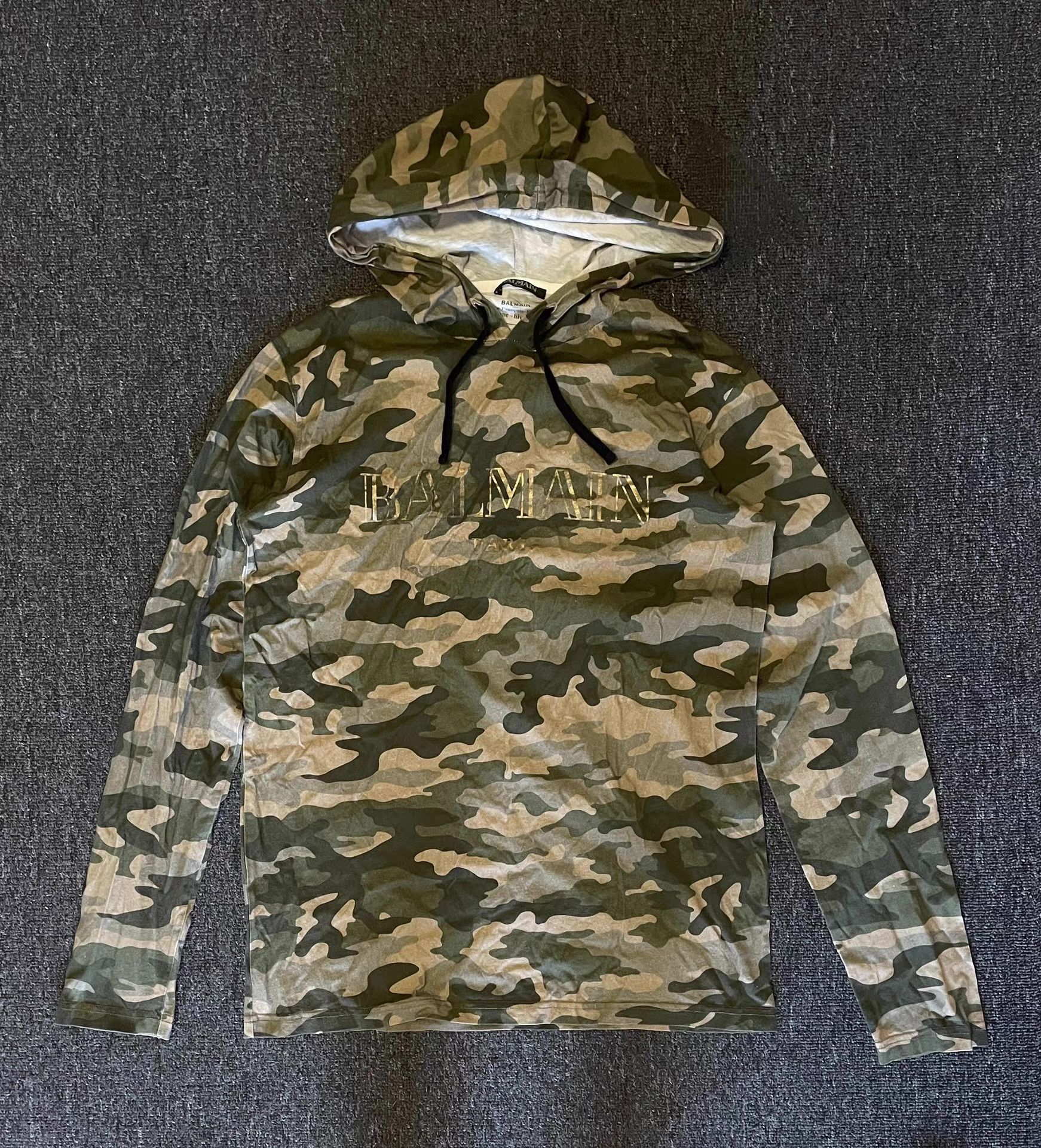 Balmain Balmain camouflage long-sleeve hooded T-shirt, Size US M / EU 48-50 / 2 - 1 Thumbnail