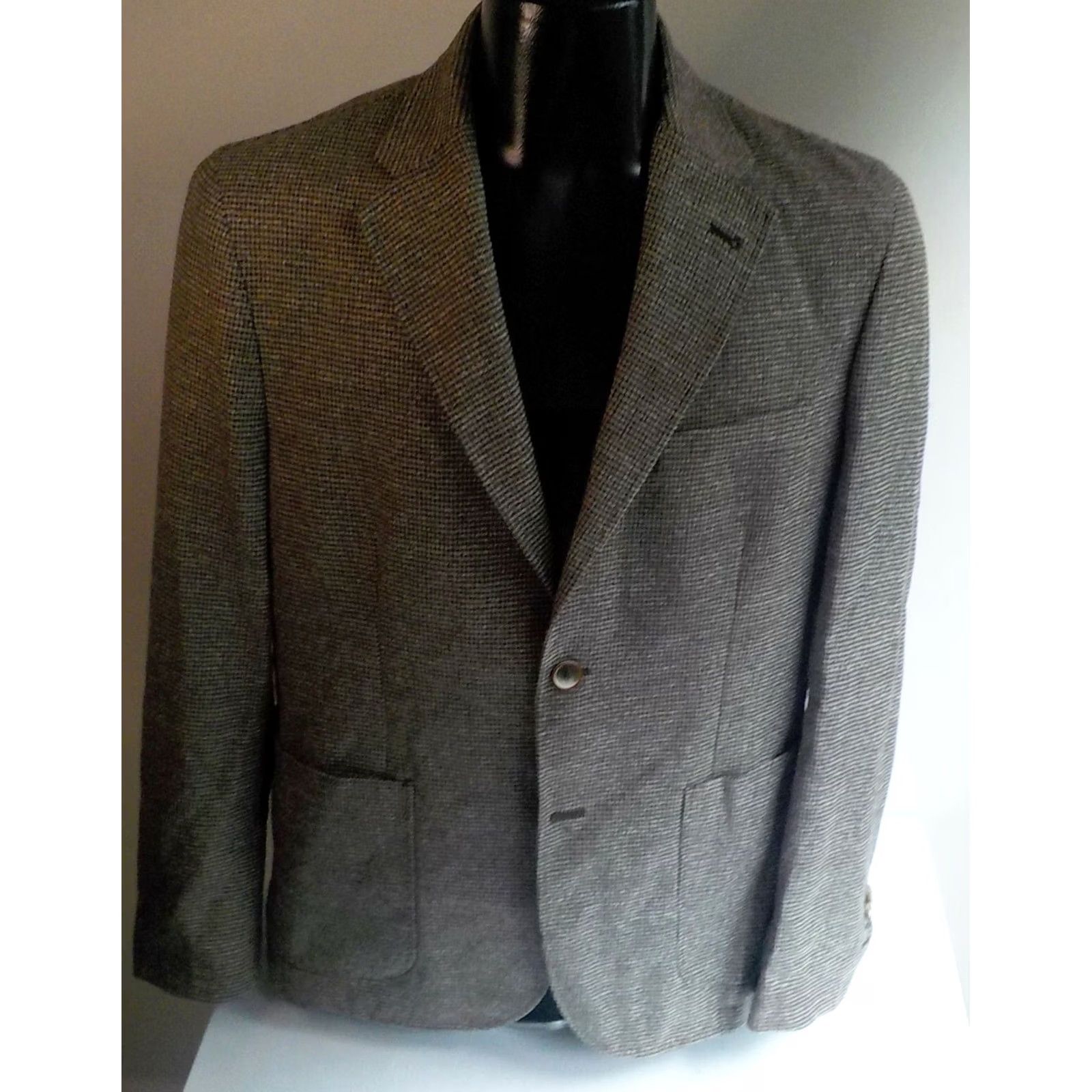 Mossimo MOSSIMO DUTTI Blazer 2 Button Puppy Tooth Italian Fabric Brown 40R Mens Blazer Size 40R - 2 Thumbnail