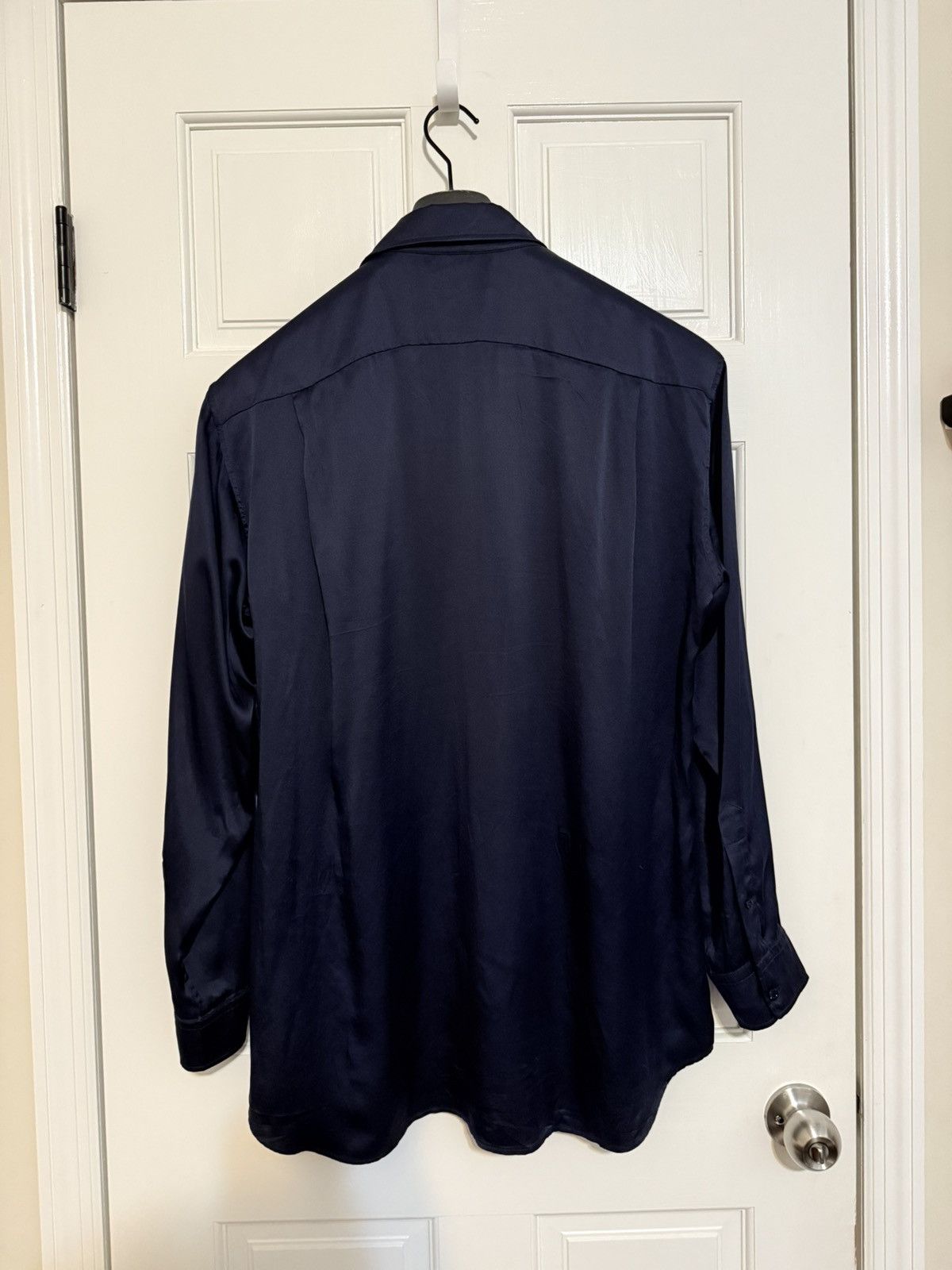 Balenciaga Balenciaga Silk Shirt - Navy Size US M / EU 48-50 / 2 - 3 Thumbnail