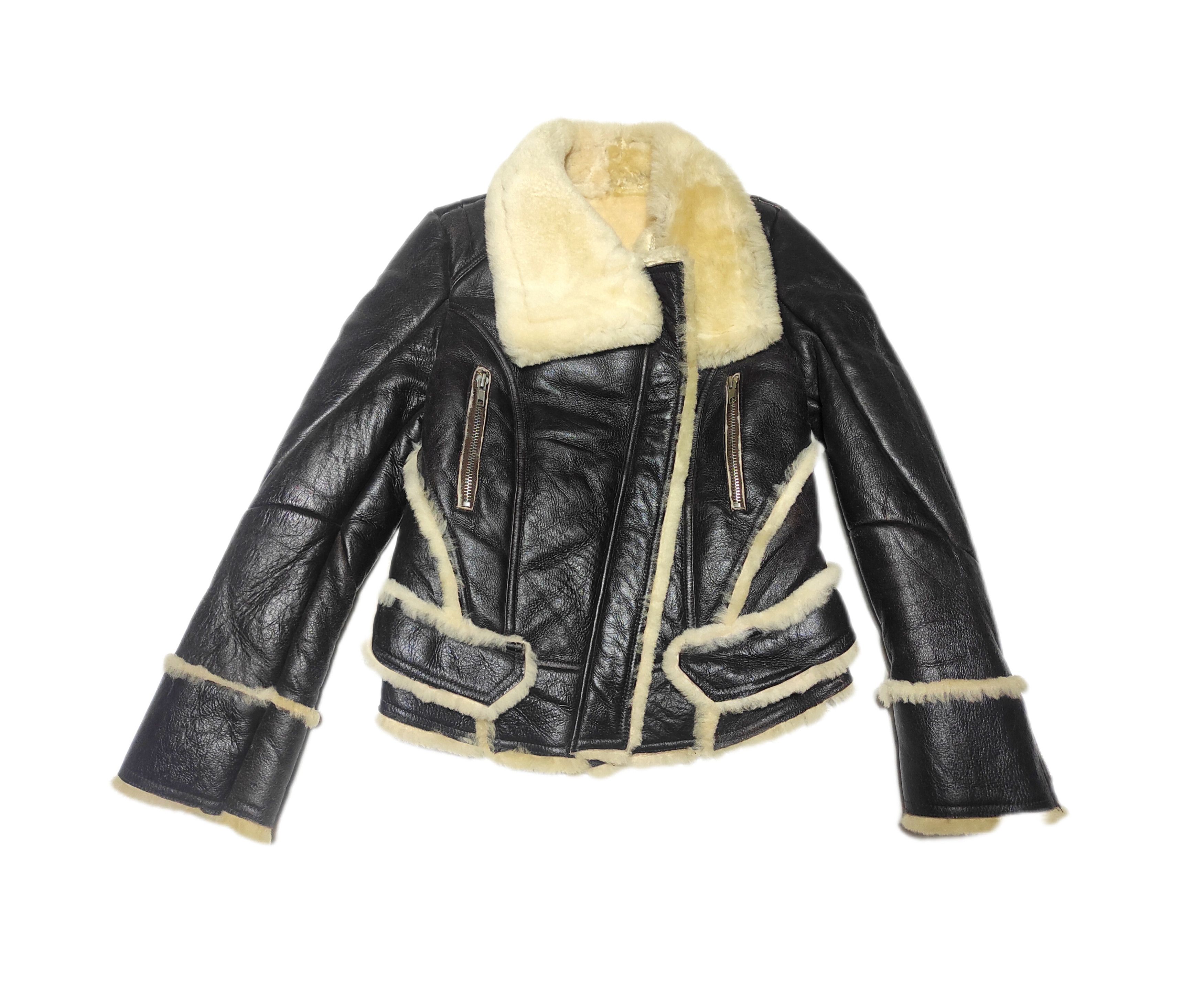 Other Beautiful Genuine leather Shearling Jacket Bolero Size XXS / US 00 / IT 34 - 1 Thumbnail