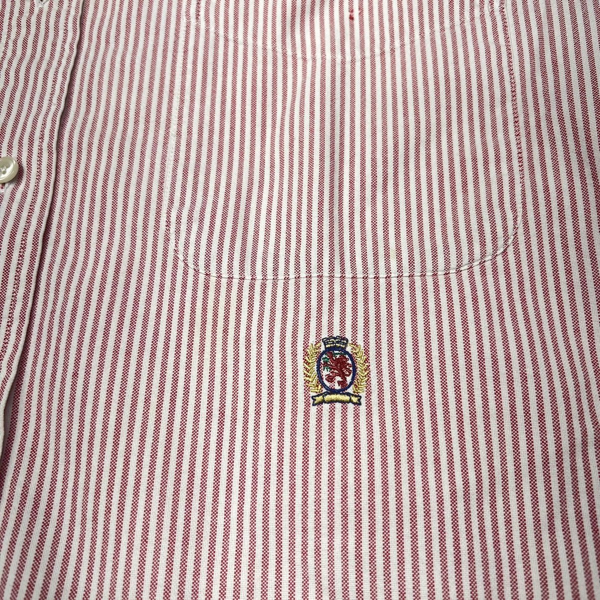 Tommy Hilfiger × Vintage VTG Tommy Hilfiger Button Down Shirt White Red Striped Size US L / EU 52-54 / 3 - 4 Thumbnail