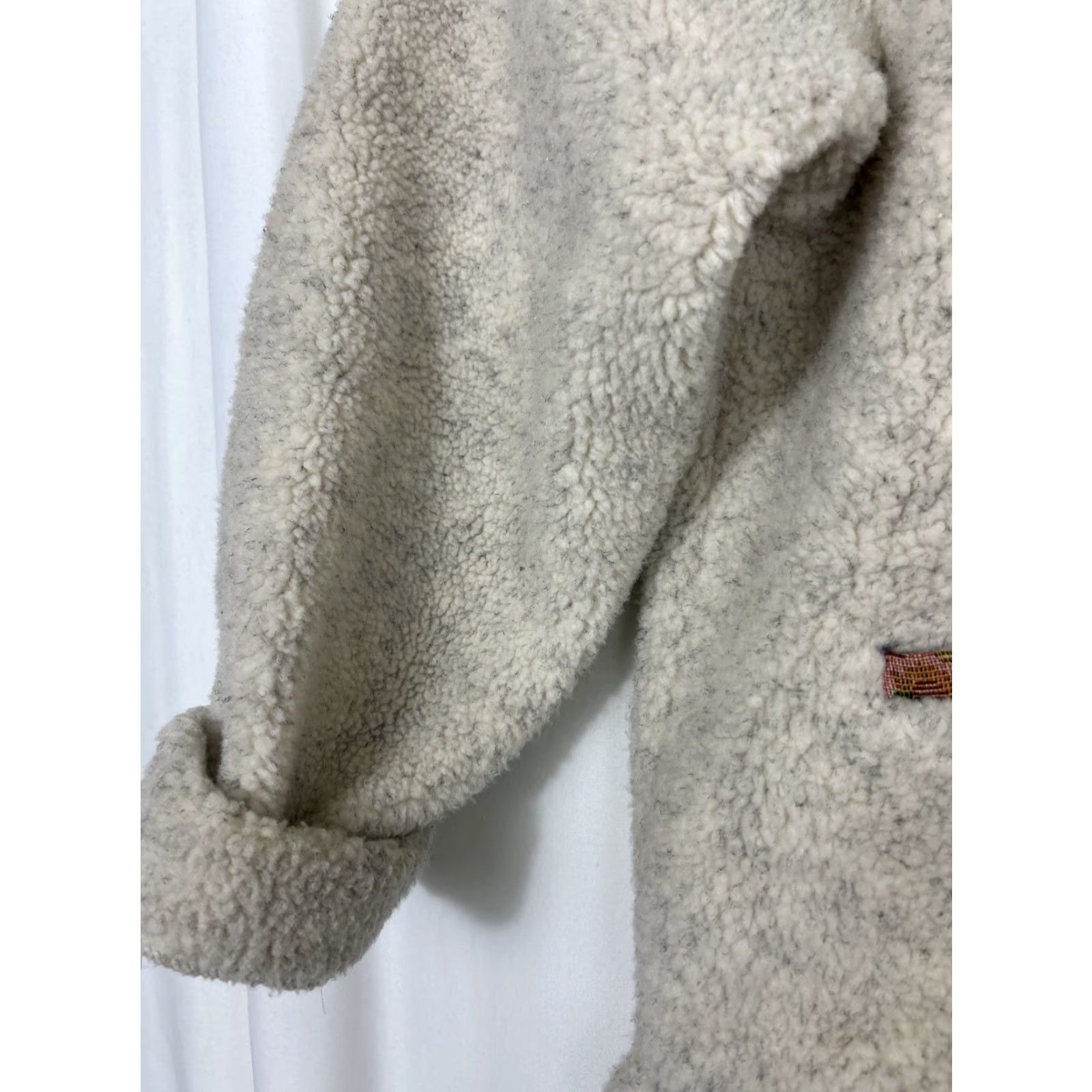 Orvis Orvis Womens Jacket L Ivory Marled Button Front With Brocade Details Stained Size L / US 10 / IT 46 - 3 Thumbnail