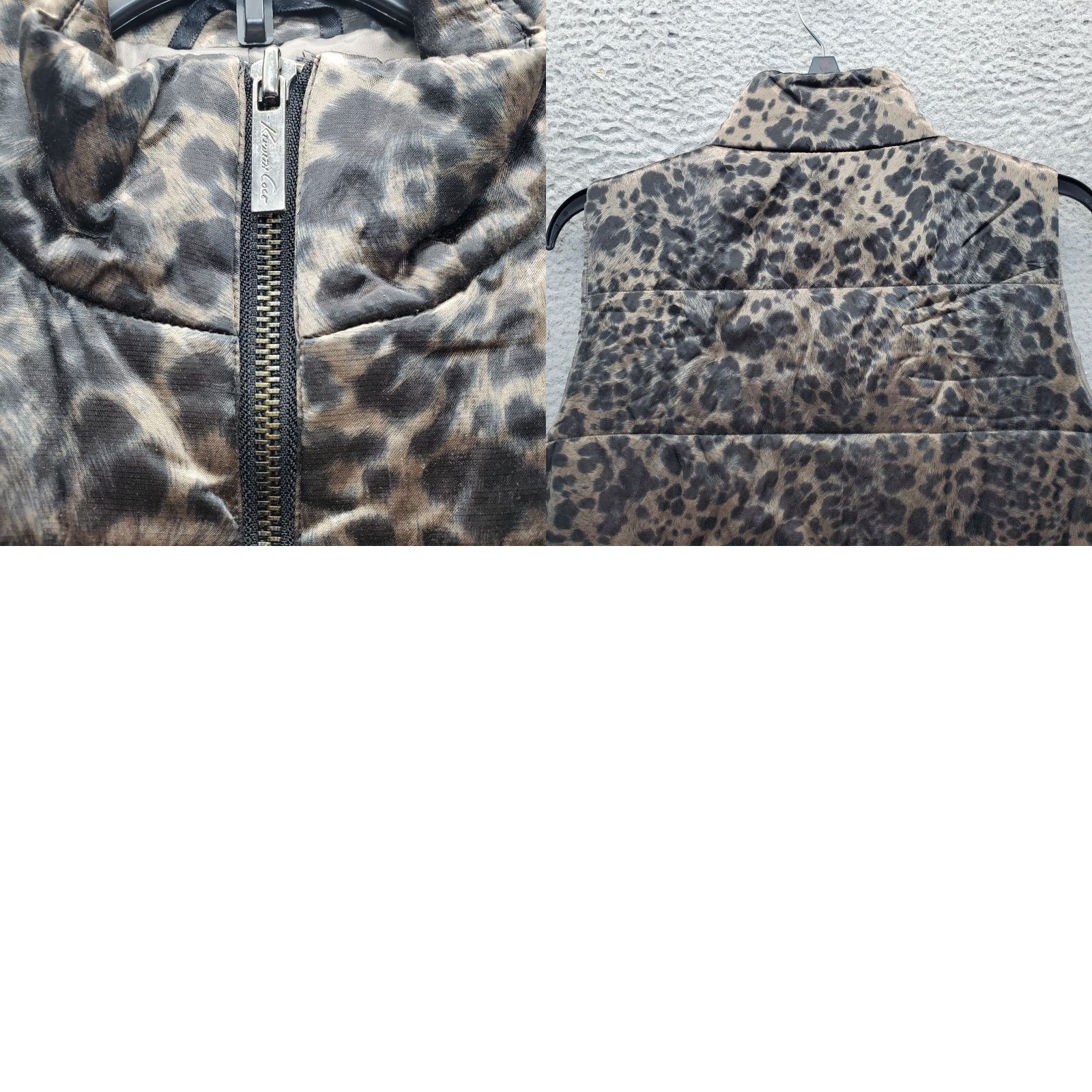 Kenneth Cole Kenneth Cole Puffer Vest Womens Petites S Multi Cheetah Print Sleeveless Full Zip Size S / US 4 / IT 40 - 8 Thumbnail