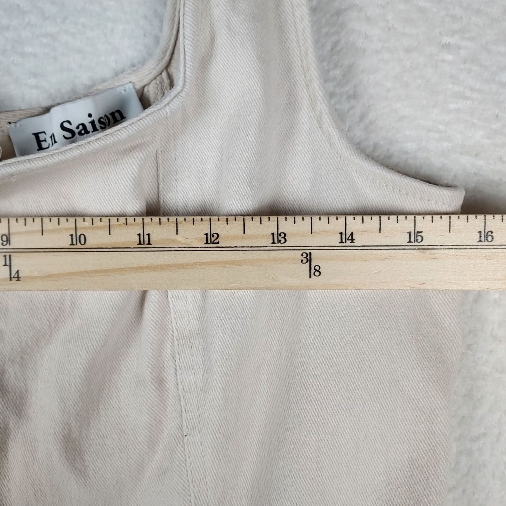 Anthropologie Anthropologie En Saison Dress Womens L Cream Sleeveless Fit & Flare Raw Hem Knee Length Size L / US 10 / IT 46 - 5 Thumbnail
