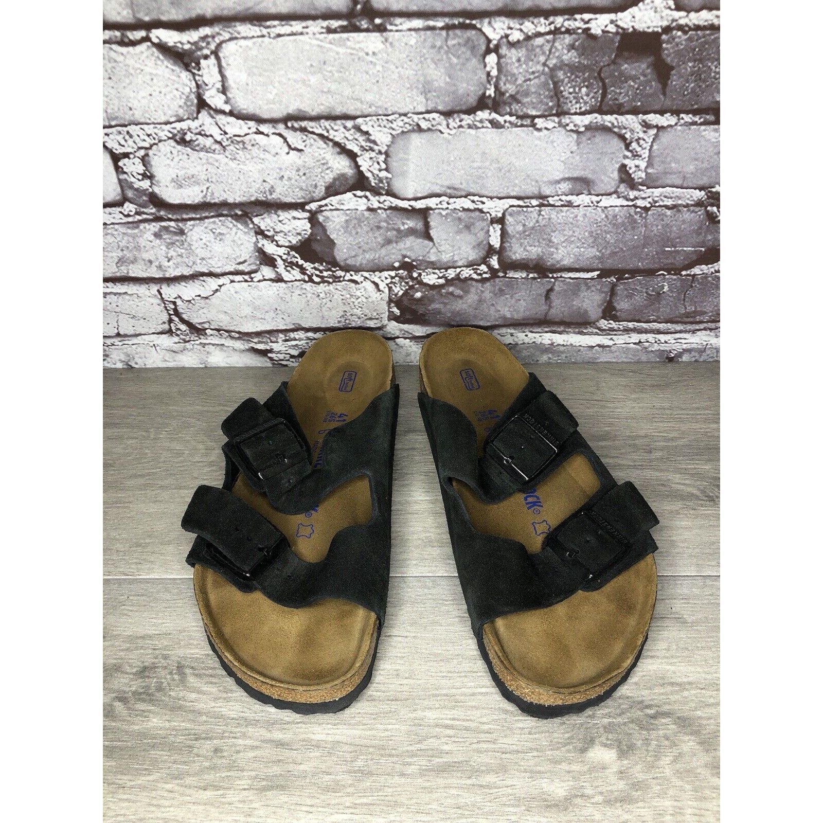 Birkenstock Birkenstock Arizona Black Suede Leather Strap Slides Sandals Size US 10 / IT 40 - 18 Thumbnail