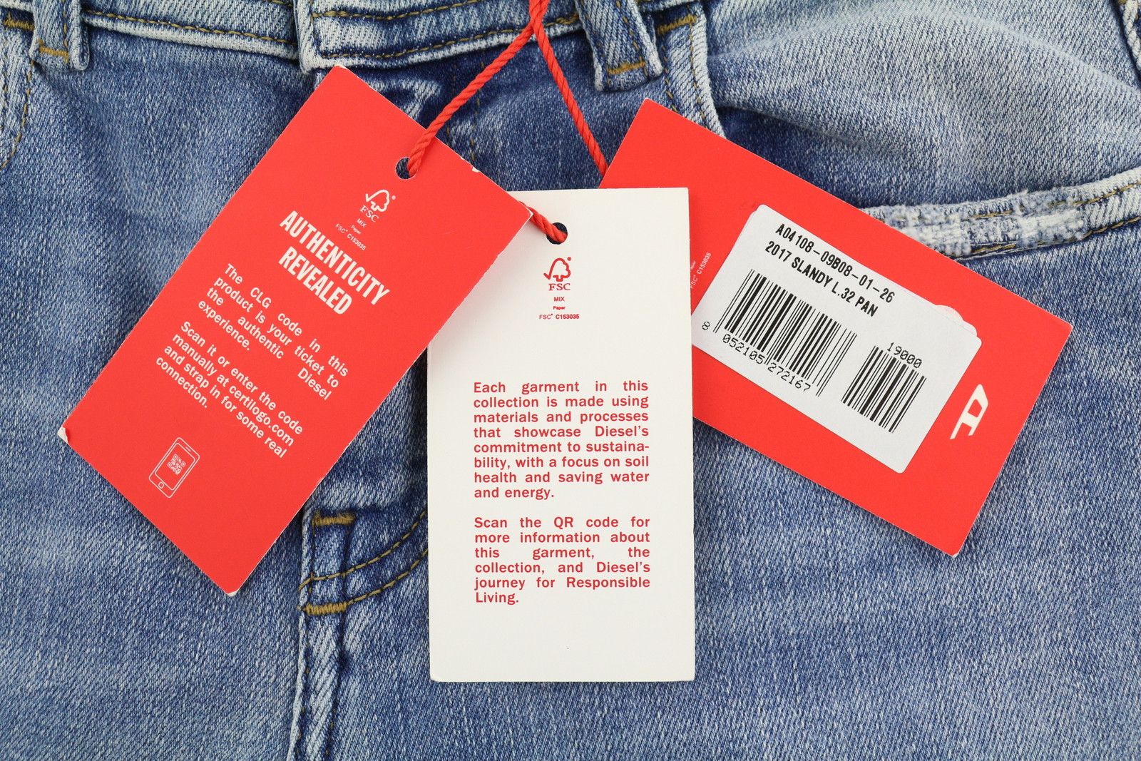 Diesel 2017 SLANDY 09B08 W26/L32 Super Skinny Mid Waist 40680 Size 26" / US 2 / IT 38 - 8 Thumbnail
