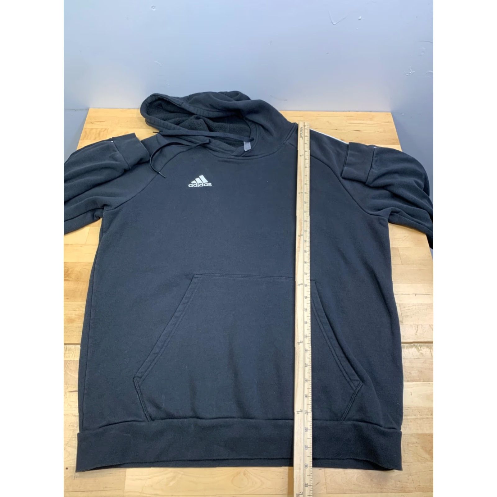 Adidas Adidas Hoodie Mens XL Black Pullover Regular Fit Fleece Size US XL / EU 56 / 4 - 3 Thumbnail