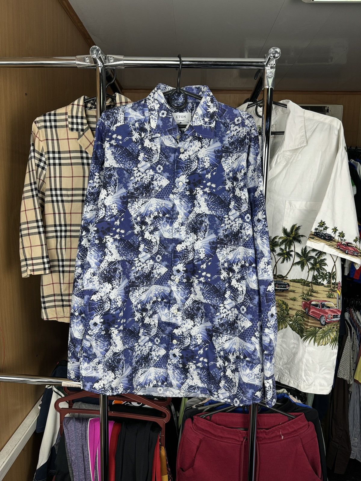 Eton Eton Men’s Long Sleeve Button Up Shirt Size 42 / 16.5 floral Size US L / EU 52-54 / 3 - 1 Thumbnail