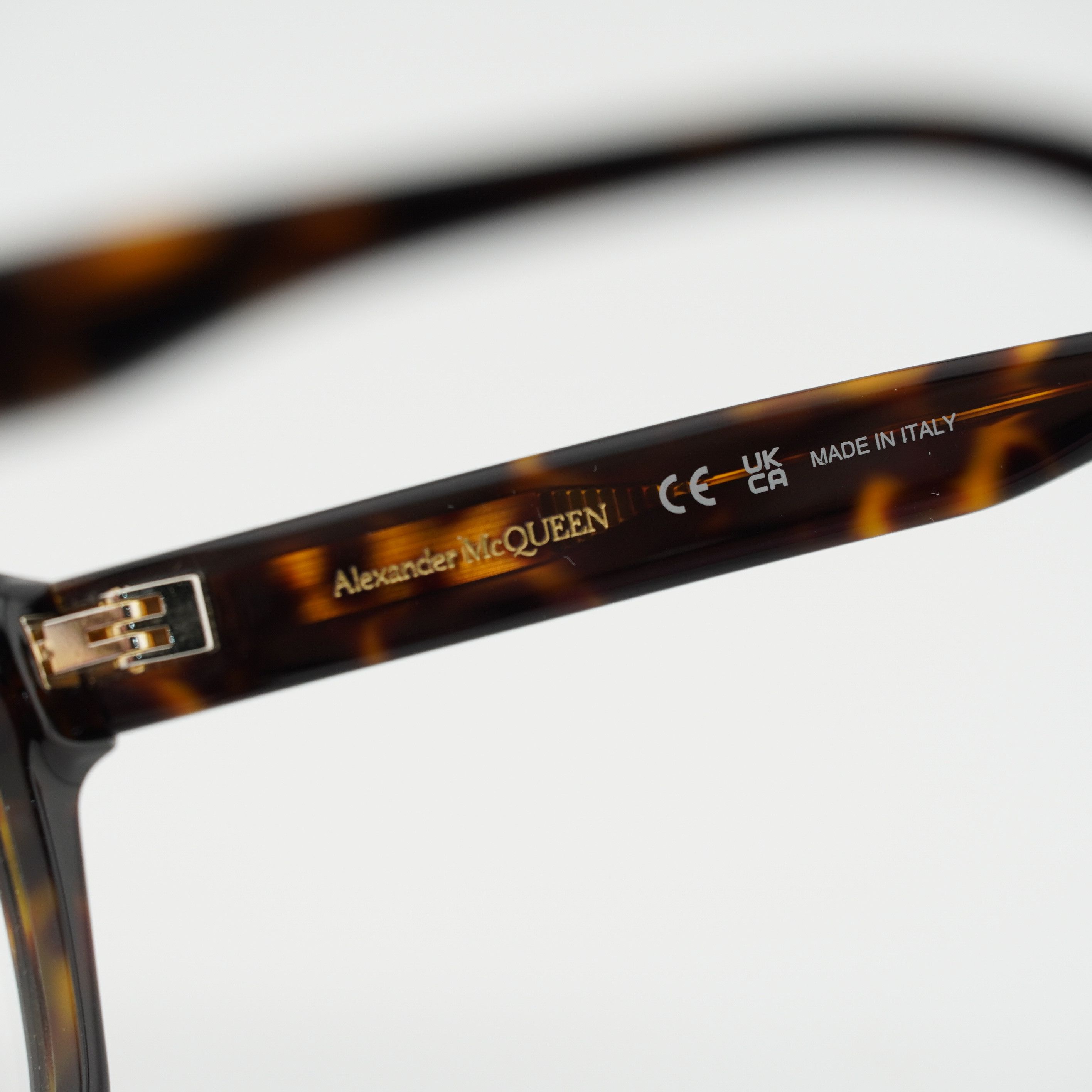 Alexander McQueen Alexander McQueen AM0306O 002 Eyeglasses Havana 52mm Square Size ONE SIZE - 5 Thumbnail