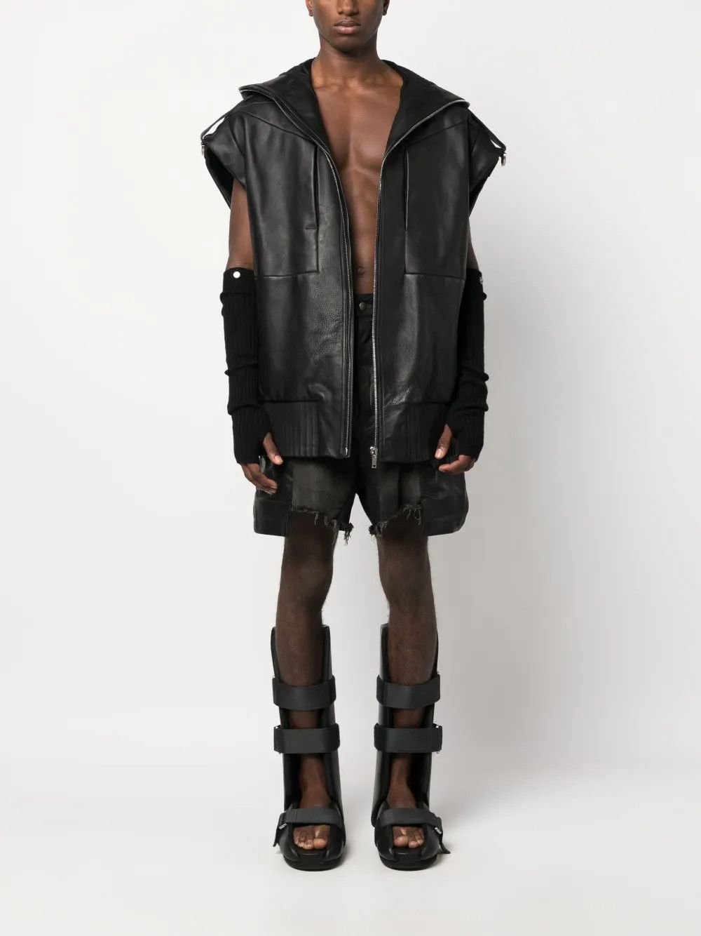 Rick Owens o1mle0226 Lido Sleeveless Hoodie in Black Size US L / EU 52-54 / 3 - 2 Thumbnail