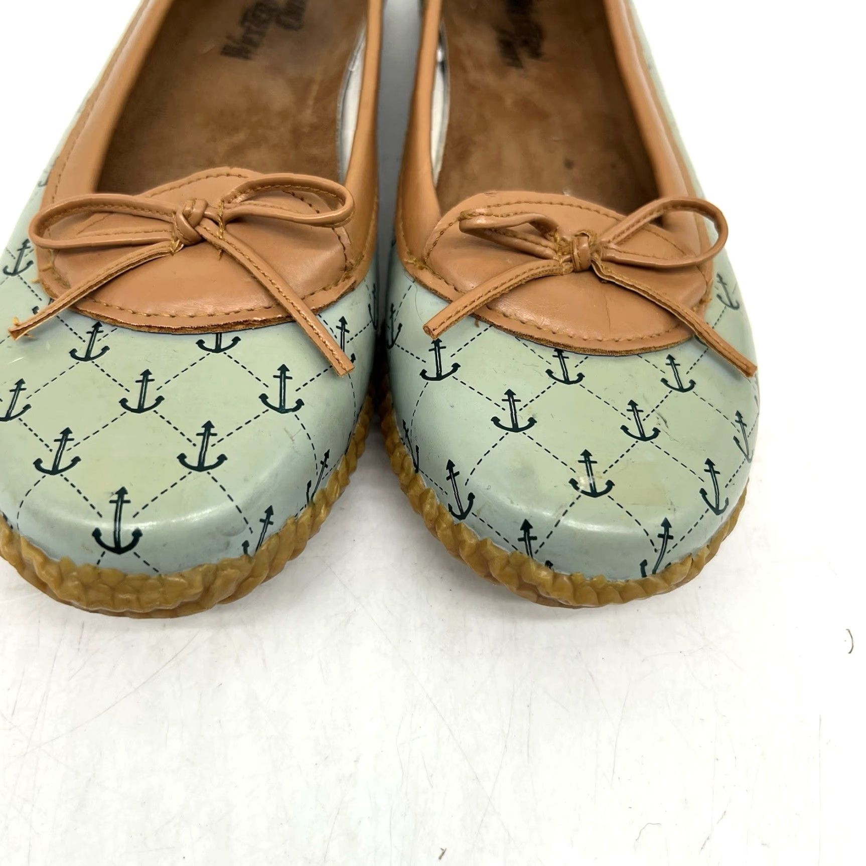 Vintage VINTAGE Western Chief Women's Flats Slip-On Round Toe Waterproof Nautical Anchor Summer Casual Blue 9 Size US 6.5 / IT 36.5 - 3 Thumbnail