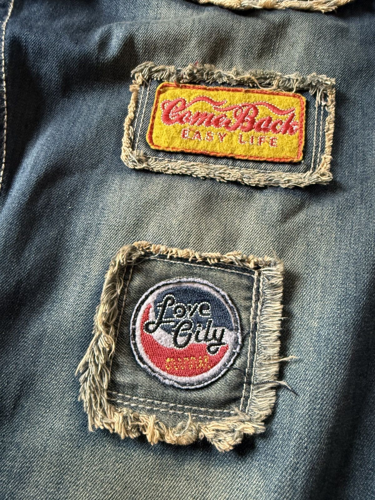Japanese Brand Vomanie Japan Patch Work Frayed Details Baggy Fit Jeans Size US 32 / EU 48 - 9 Thumbnail