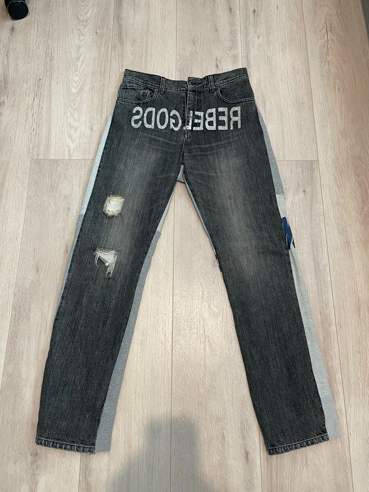 Pre-owned Undercover Rebelgods Hybrid Denim Witches Cell Division Aw02 In Black