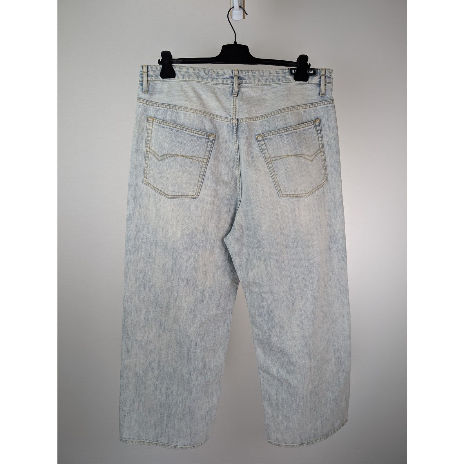 Balenciaga o1rshd1 Oversized Baggy Denim Pants in Bleached Ring Size US 32 / EU 48 - 10 Thumbnail