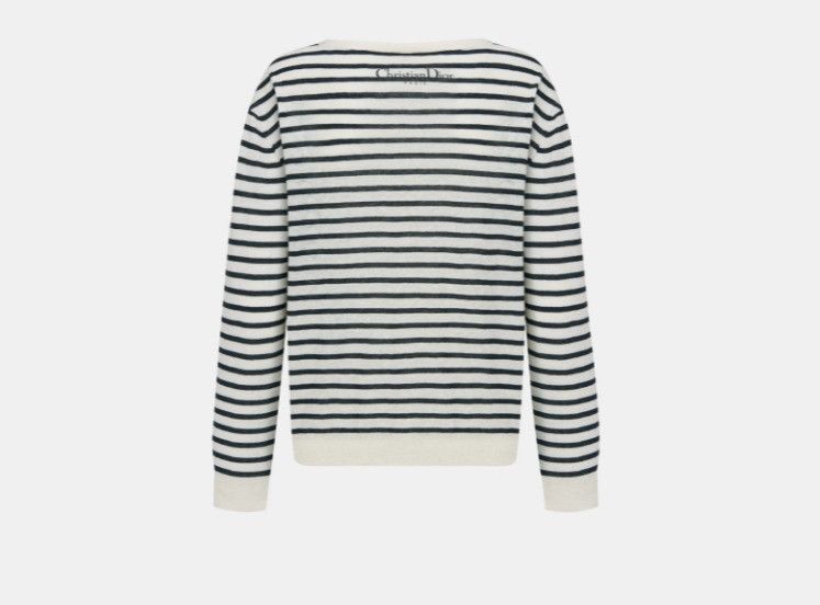 Dior o1w1db10425 424S67A Sweater in White & Black Size L / US 10 / IT 46 - 2 Thumbnail