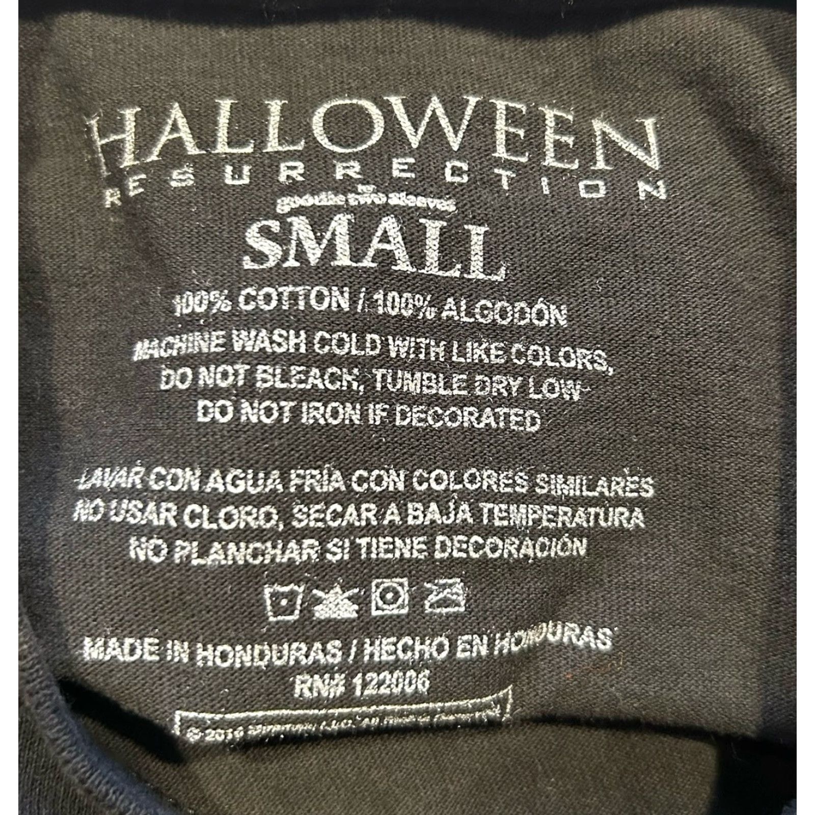 Vintage Halloween Resurrection Michael Myers Movie T-Shirt Size S Mens Black Cotton Knit Short Sleeve Round Neck Graphic Print Regular Fit Size US S / EU 44-46 / 1 - 4 Thumbnail