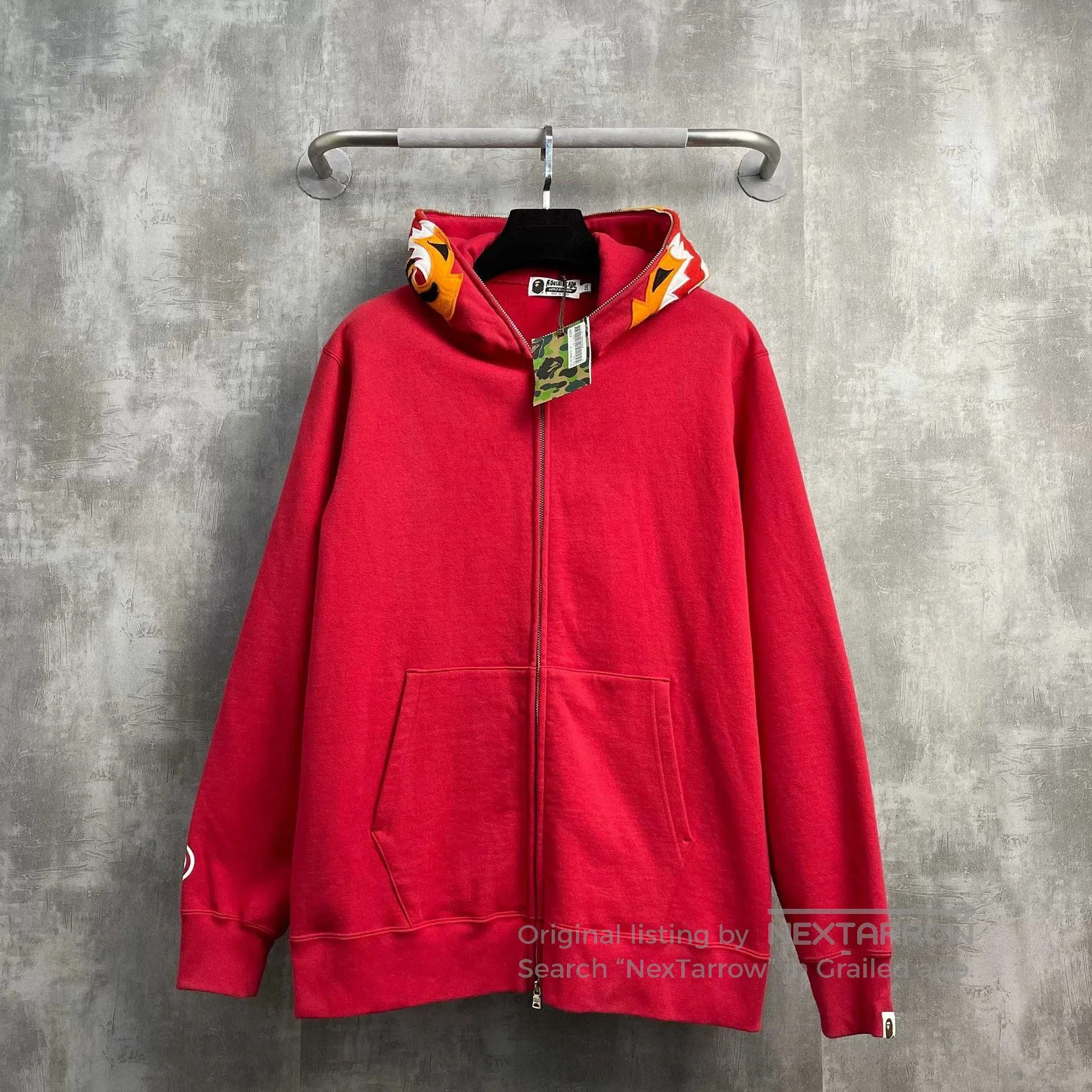 Bape Bape Red Embroidered Tiger Zip Hoodie. Size US XXL / EU 58 / 5 - 1 Thumbnail