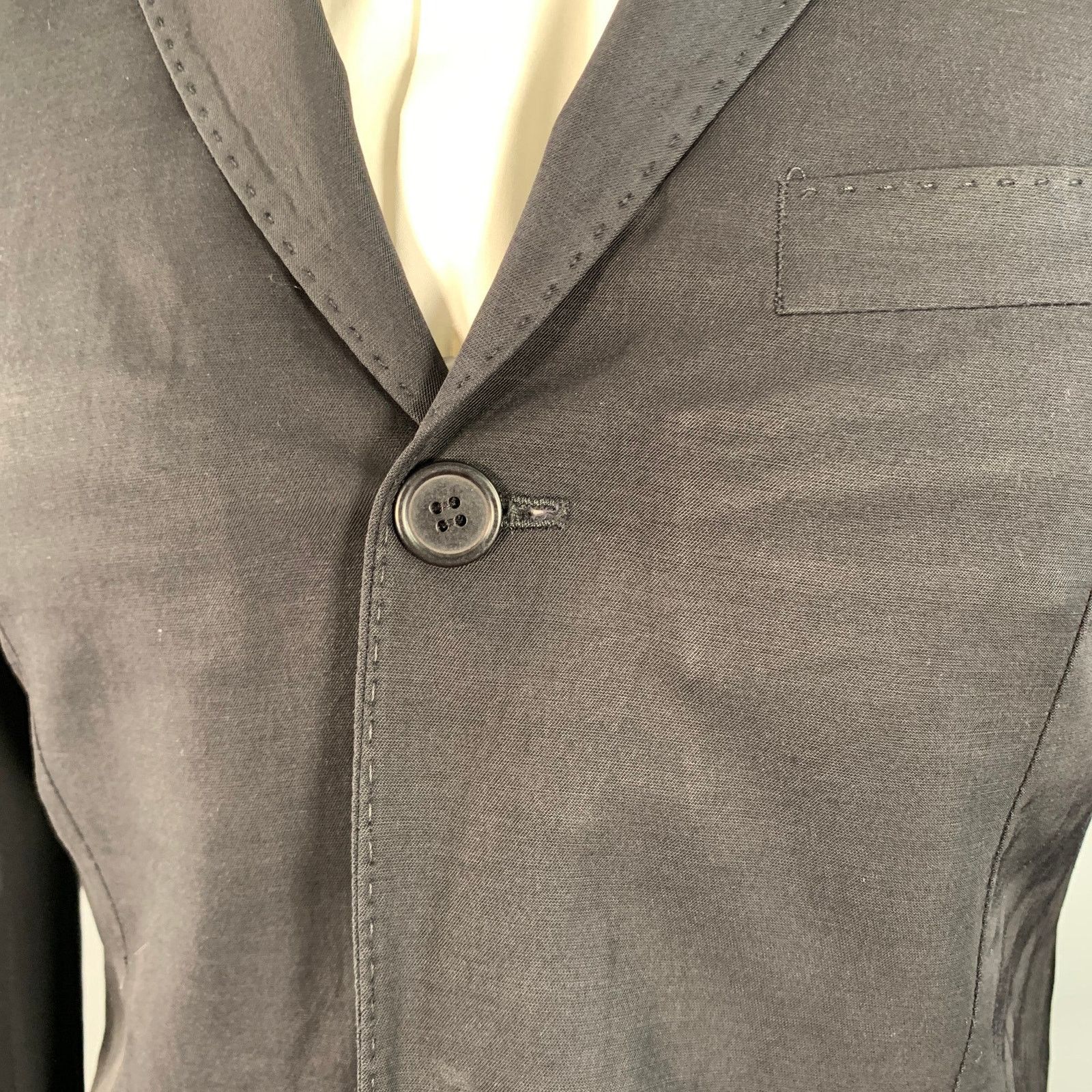 Acne Studios ACNE STUDIOS Size 34 Black Viscose Linen Cotton Sport Coat Size 34R - 5 Thumbnail