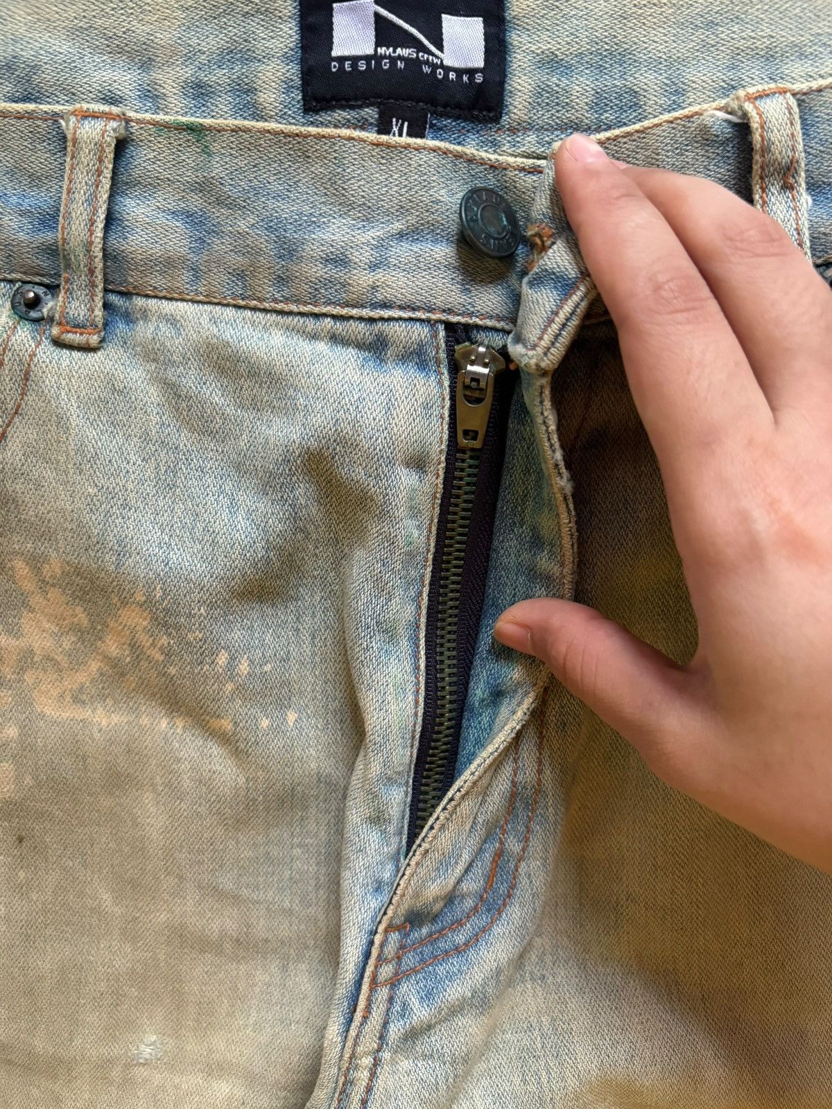 Vintage Japanese Brand Bleached Mud Wash Baggy Jeans