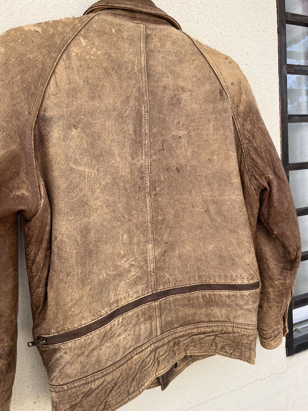 Leather Vintage 80s ixi:z Distress Patina Leather Lined Moto Jacket Size US M / EU 48-50 / 2 - 20 Thumbnail