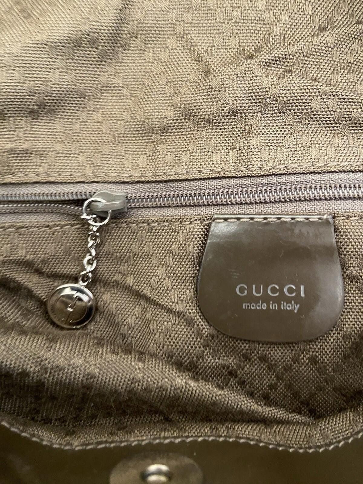 Gucci Gucci bamboo khaki brown nylon hand shoulder bag, fair cond Size ONE SIZE - 9 Thumbnail