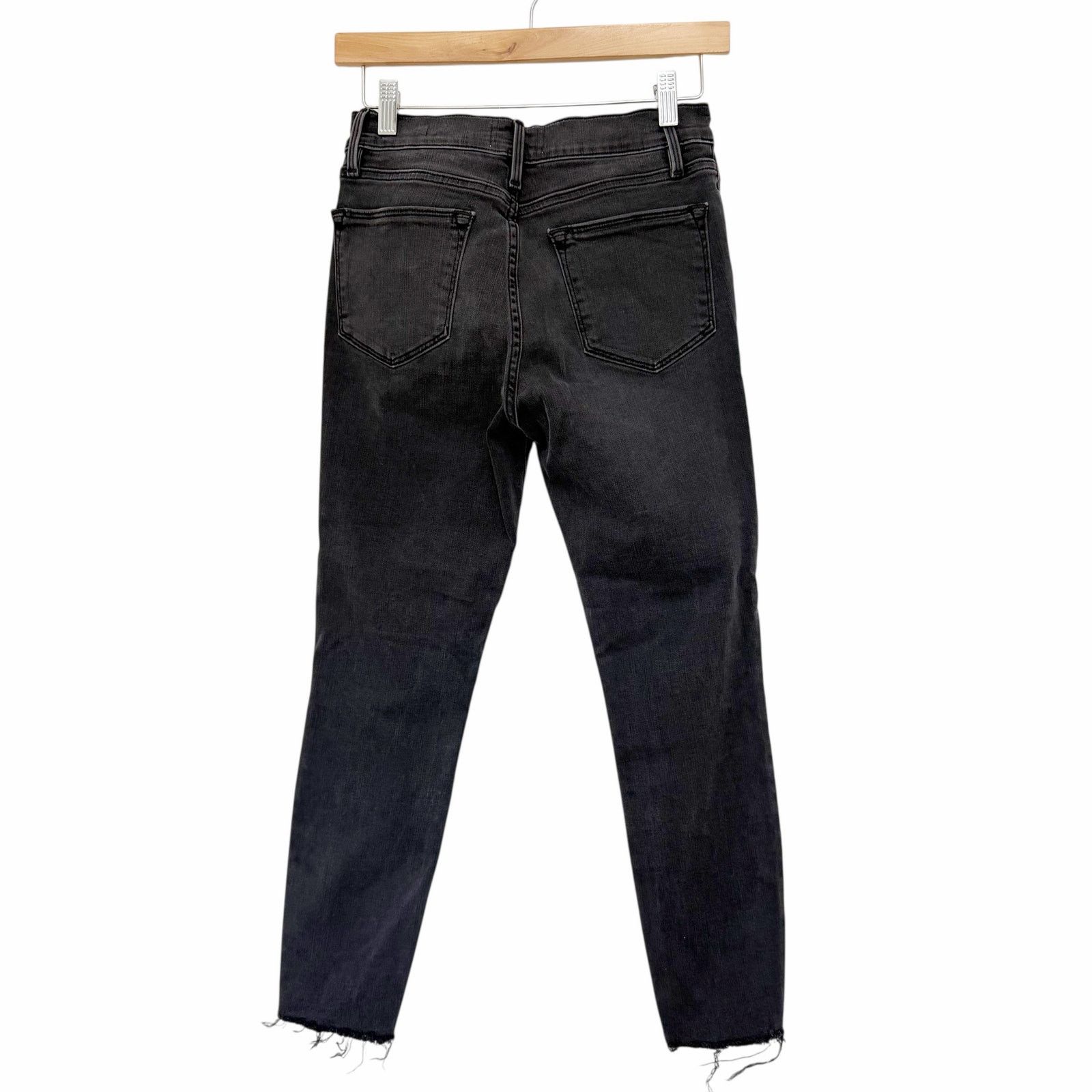 Frame Frame Black Gray Le High Skinny Crop Jeans Sz 27 Size 27" / US 4 / IT 40 - 4 Thumbnail