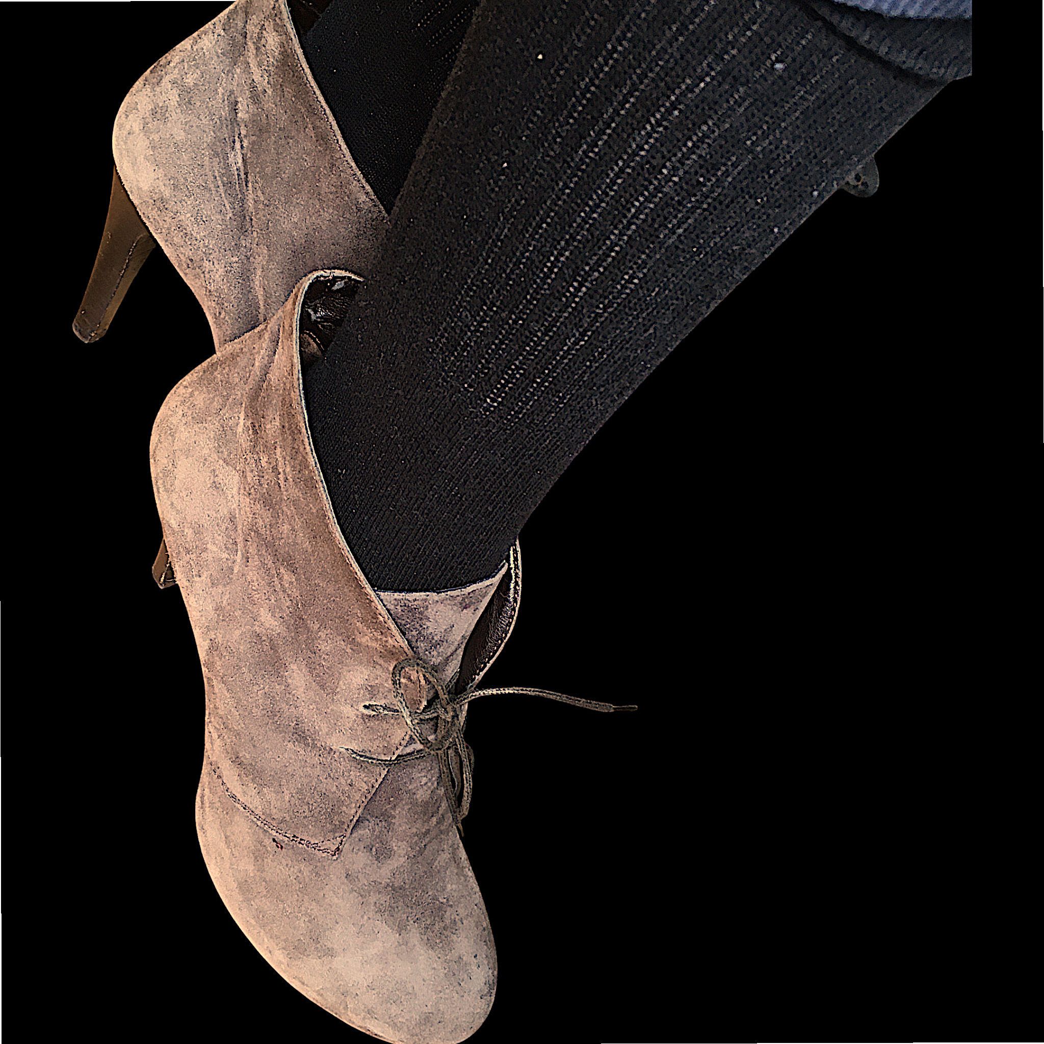 Vintage Tasca Suede Ankle Boots - Beige & Brown Leather Size US 10 / IT 40 - 8 Thumbnail