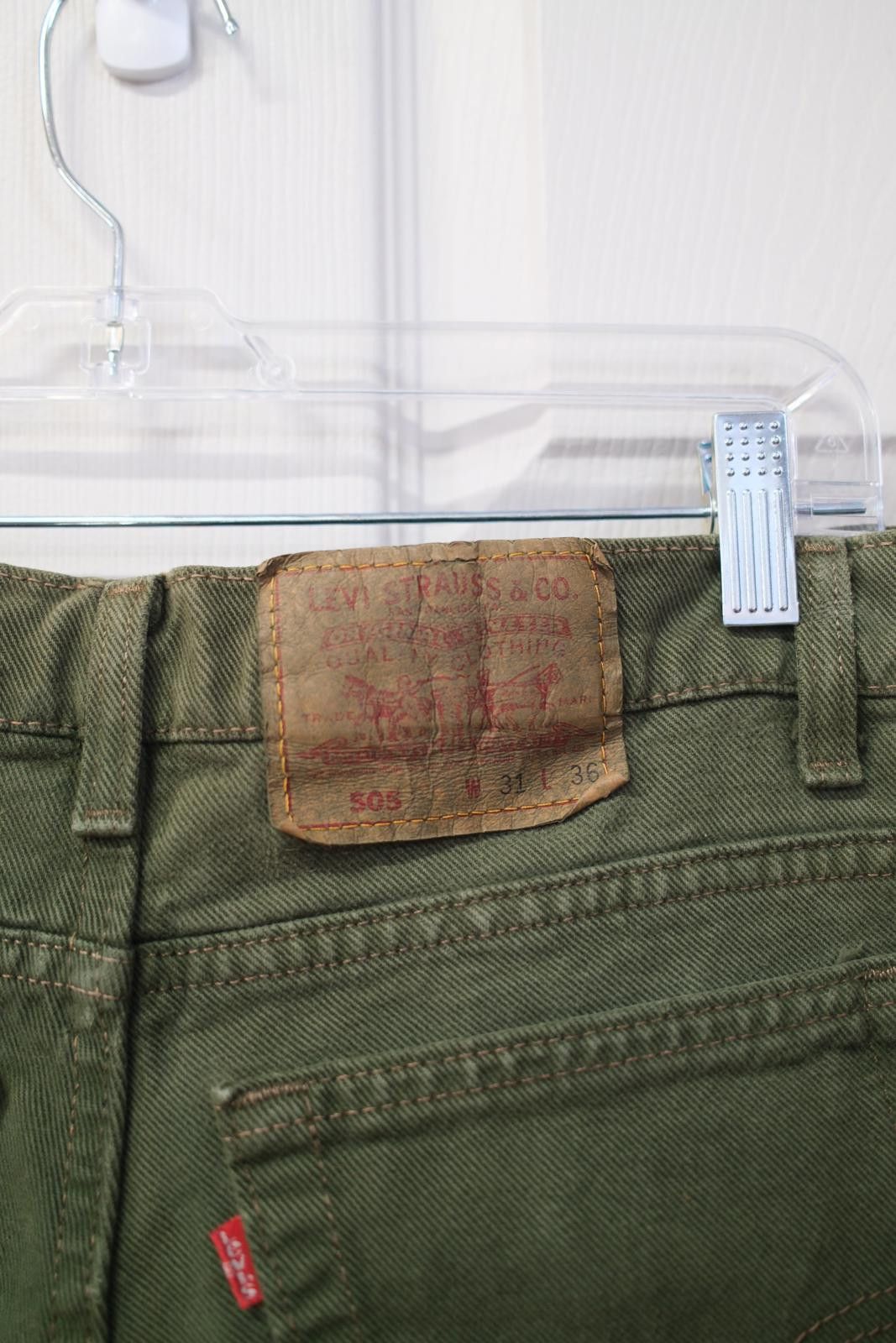 Levi's 90's Levi's 505 Regular Fit Green Straight-Leg-Pant Size 30" / US 8 / IT 44 - 5 Thumbnail