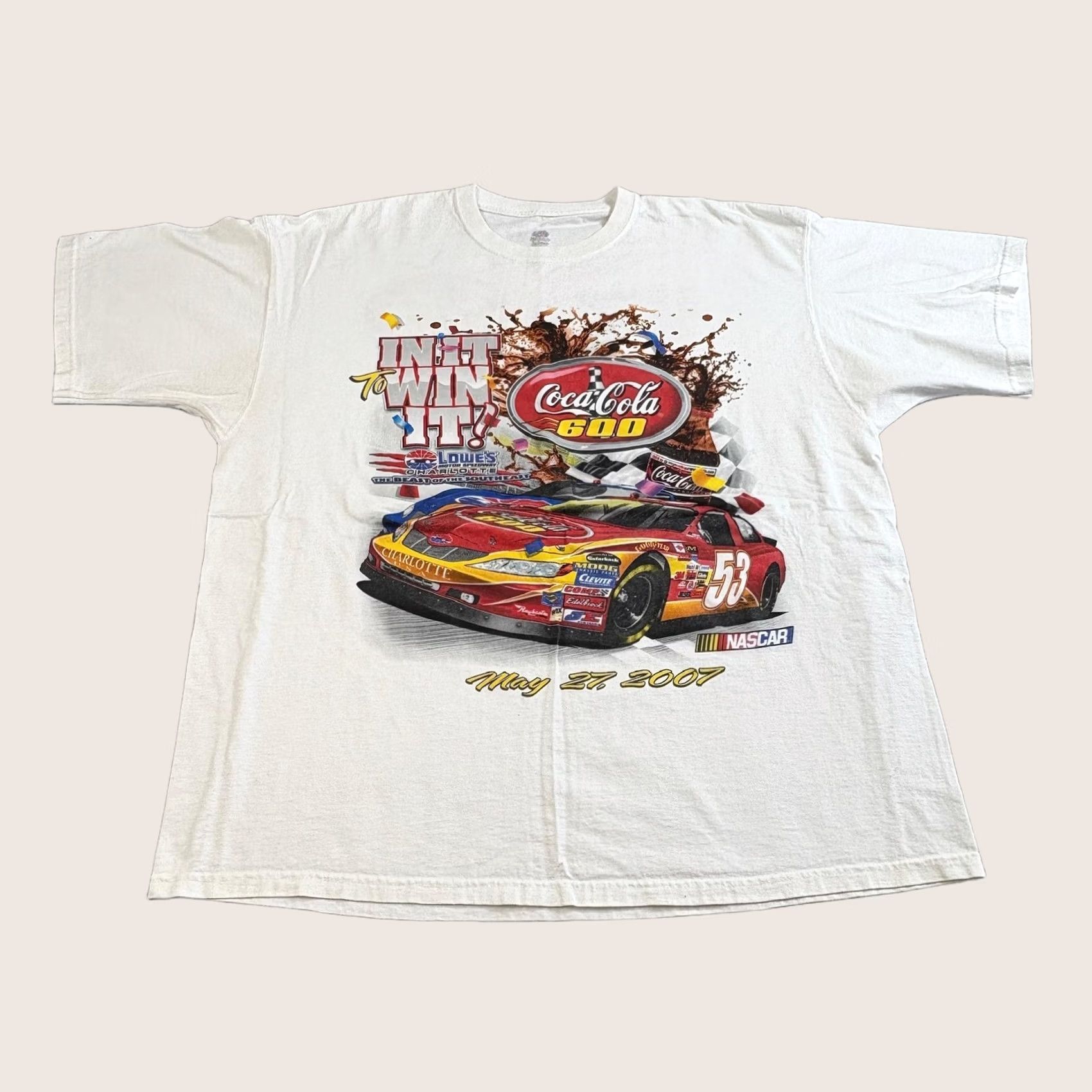 Fruit Of The Loom Vintage Coca-Cola 600 NASCAR Shirt Men 2XL Racing Graphic 2007 Tee Y2K Charlotte Size US XXL / EU 58 / 5 - 1 Thumbnail