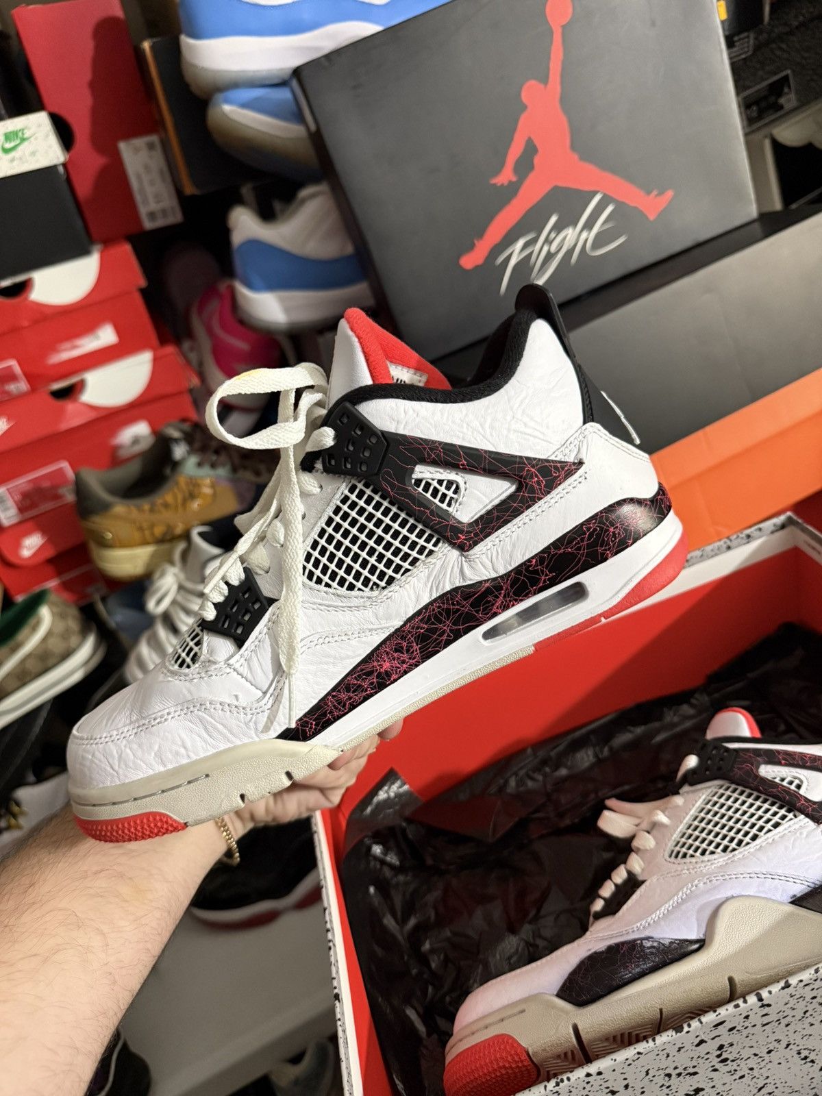 Jordan Brand Jordan retro 4 flight nostalga sz 8 flawed Size US 8 / EU 41 - 3 Thumbnail