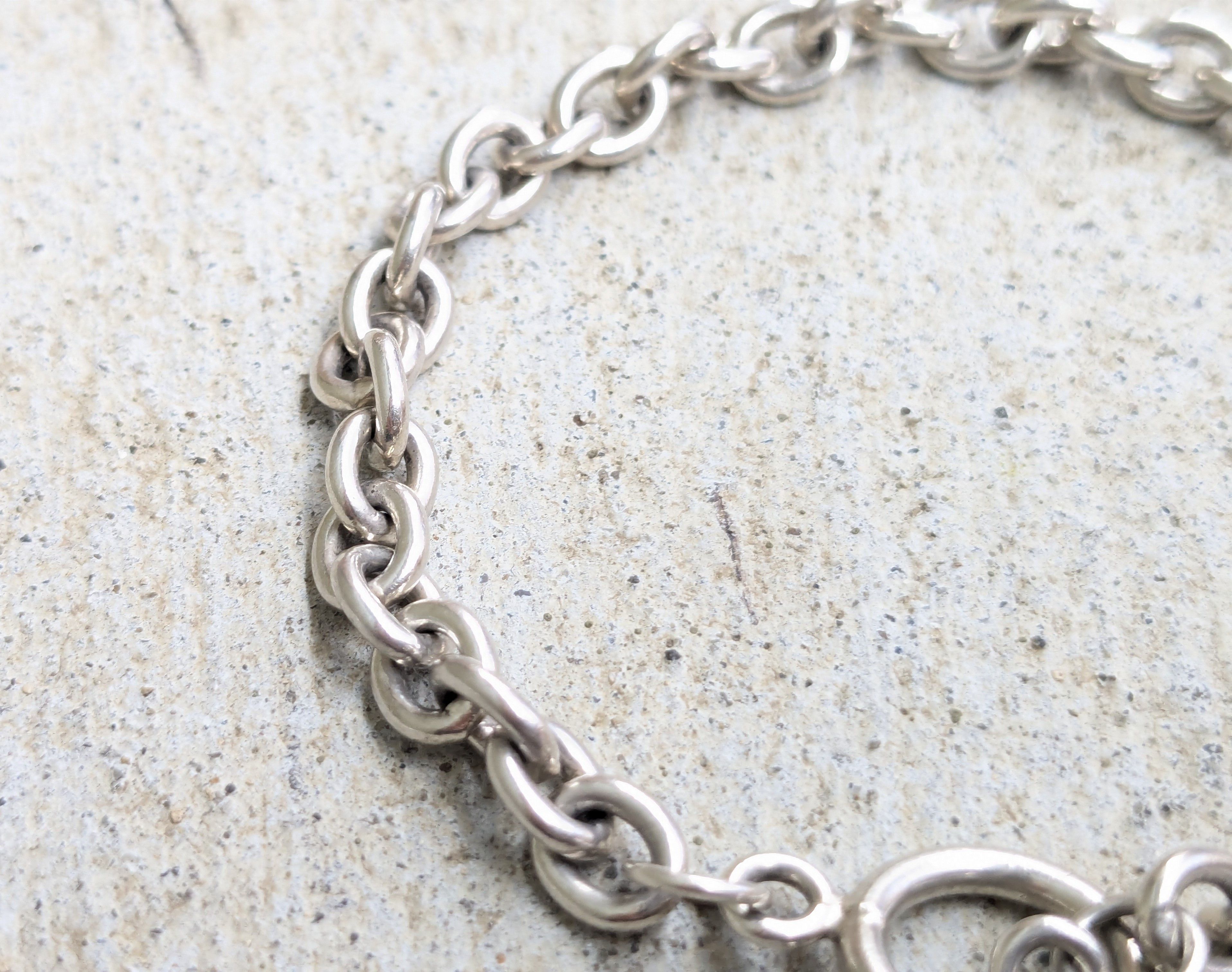 Jewelry Vintage Sterling Silver Bracelet Round Rolo Chain 7.5" Y2K Size ONE SIZE - 6 Thumbnail