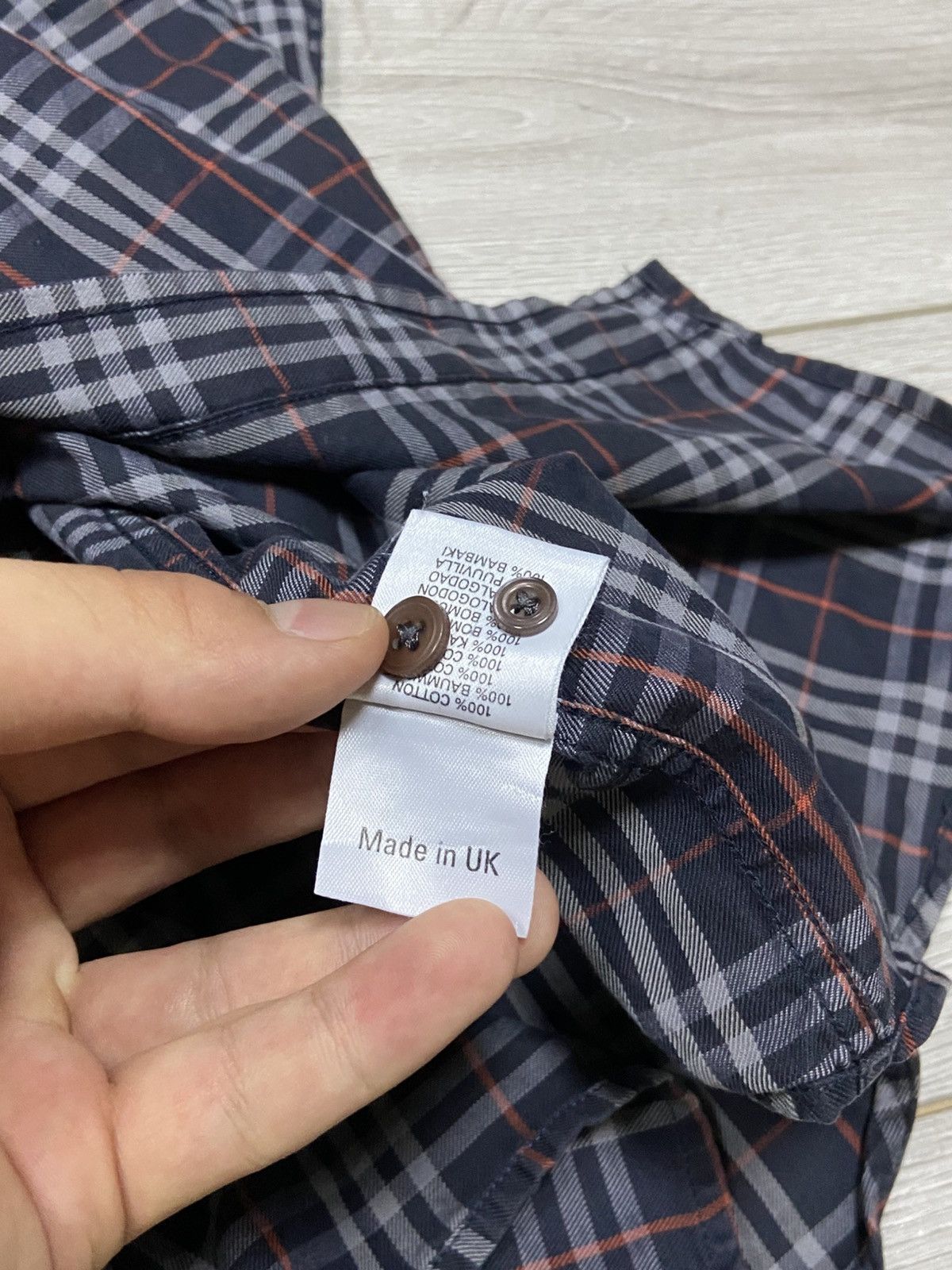 Burberry Burberry Brit shirt nova check dark blue overprint vintage Size US XL / EU 56 / 4 - 7 Thumbnail