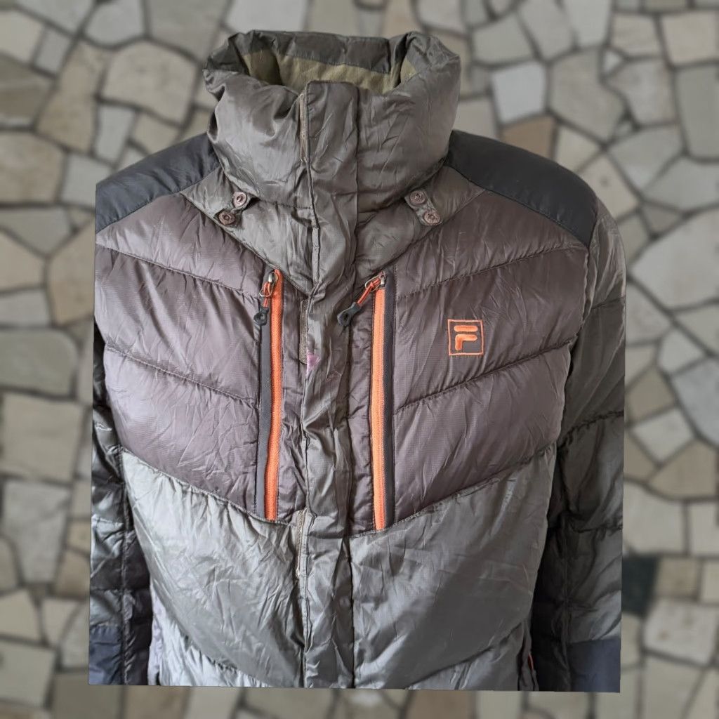 Fila Fila Puffer Jacket Mens Medium Orange Zip Detailing Winter Insulated Coat Size US M / EU 48-50 / 2 - 1 Thumbnail