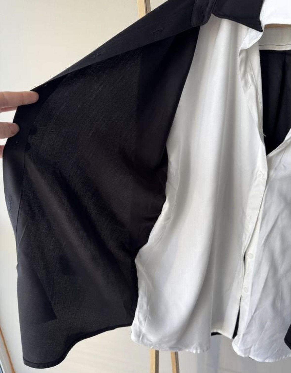 Frankie Shop The Frankie Shop Double Shirt – Black/White Size M / US 6-8 / IT 42-44 - 4 Thumbnail