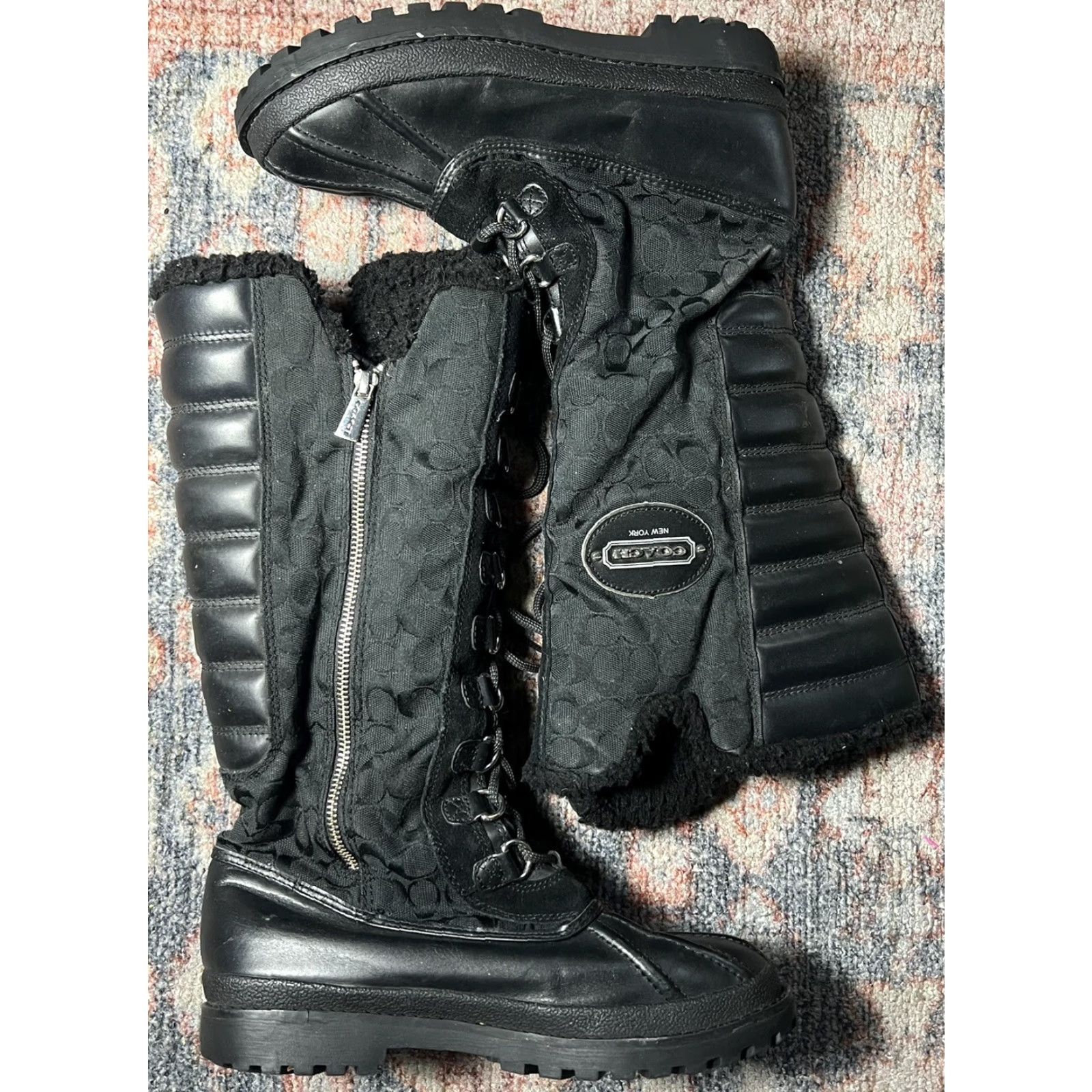 Coach Coach Libby Black Boots Lace Up Zipper Monogram Logo Size 8 B Womens Size US 8 / IT 38 - 3 Thumbnail