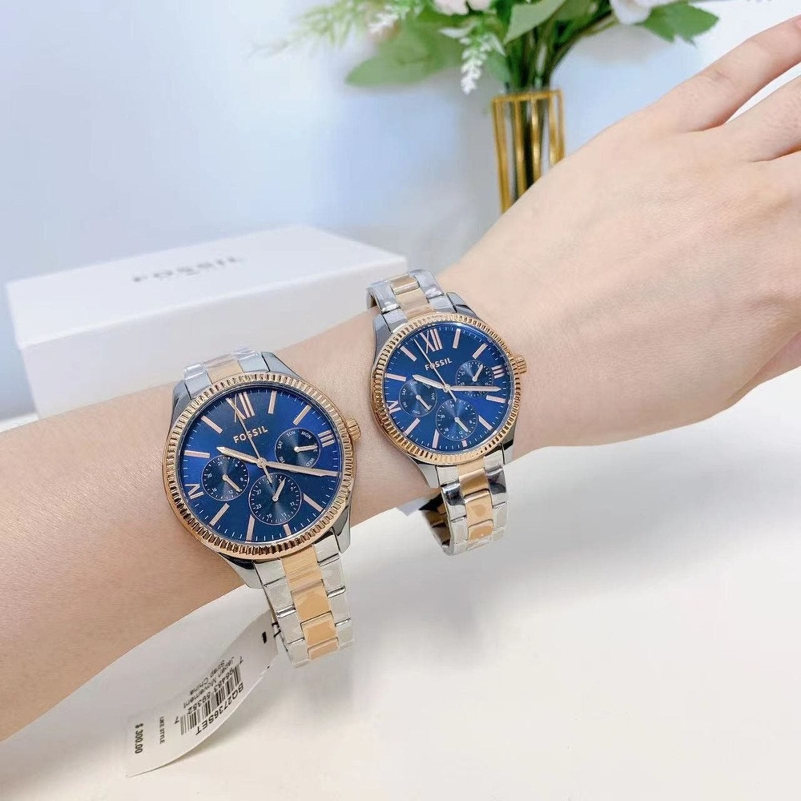 Fossil Fossil BQ2736SET His and Hers Stainless Steel Watch Set Size ONE SIZE - 1 Thumbnail