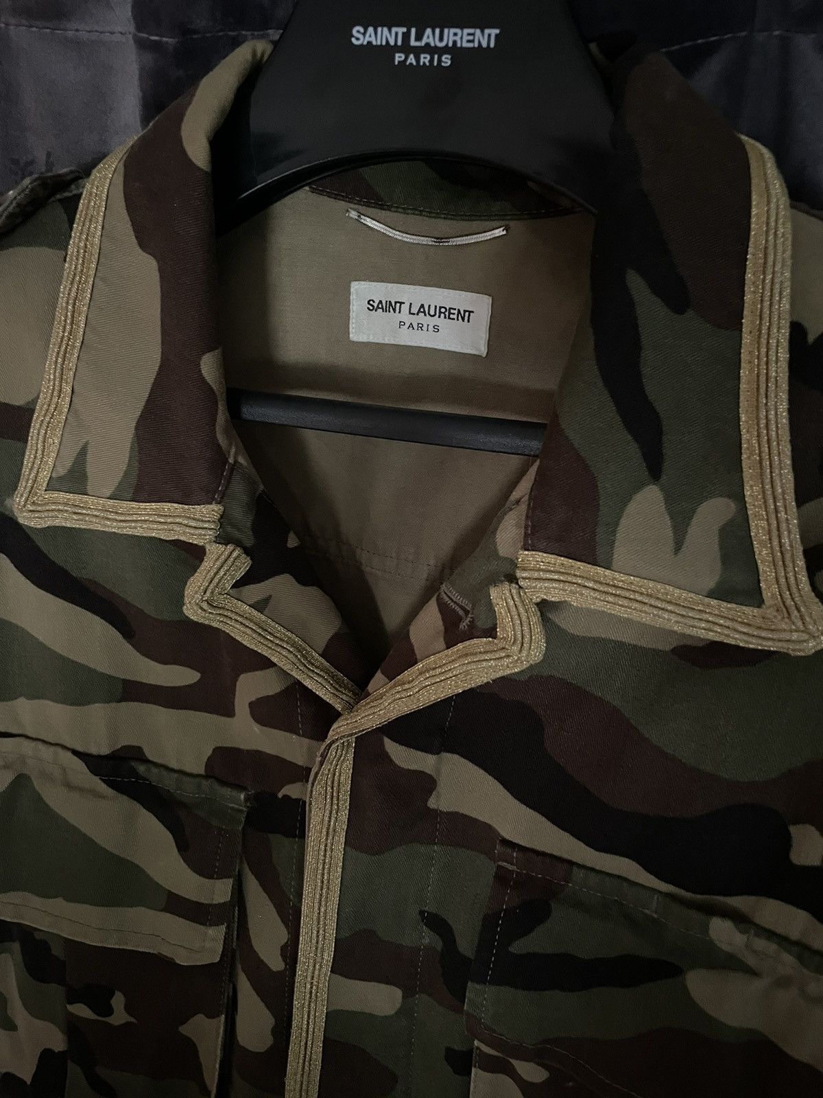 Saint Laurent Paris Saint Laurent Gold Trim Military jacket Size US M / EU 48-50 / 2 - 2 Thumbnail